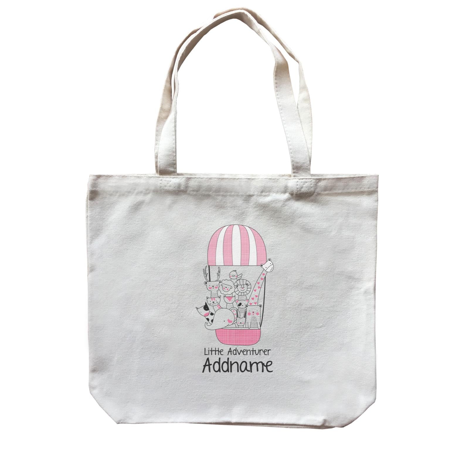 Cute Animals And Friends Series Animal Group Little Adventurer Addname Canvas Bag