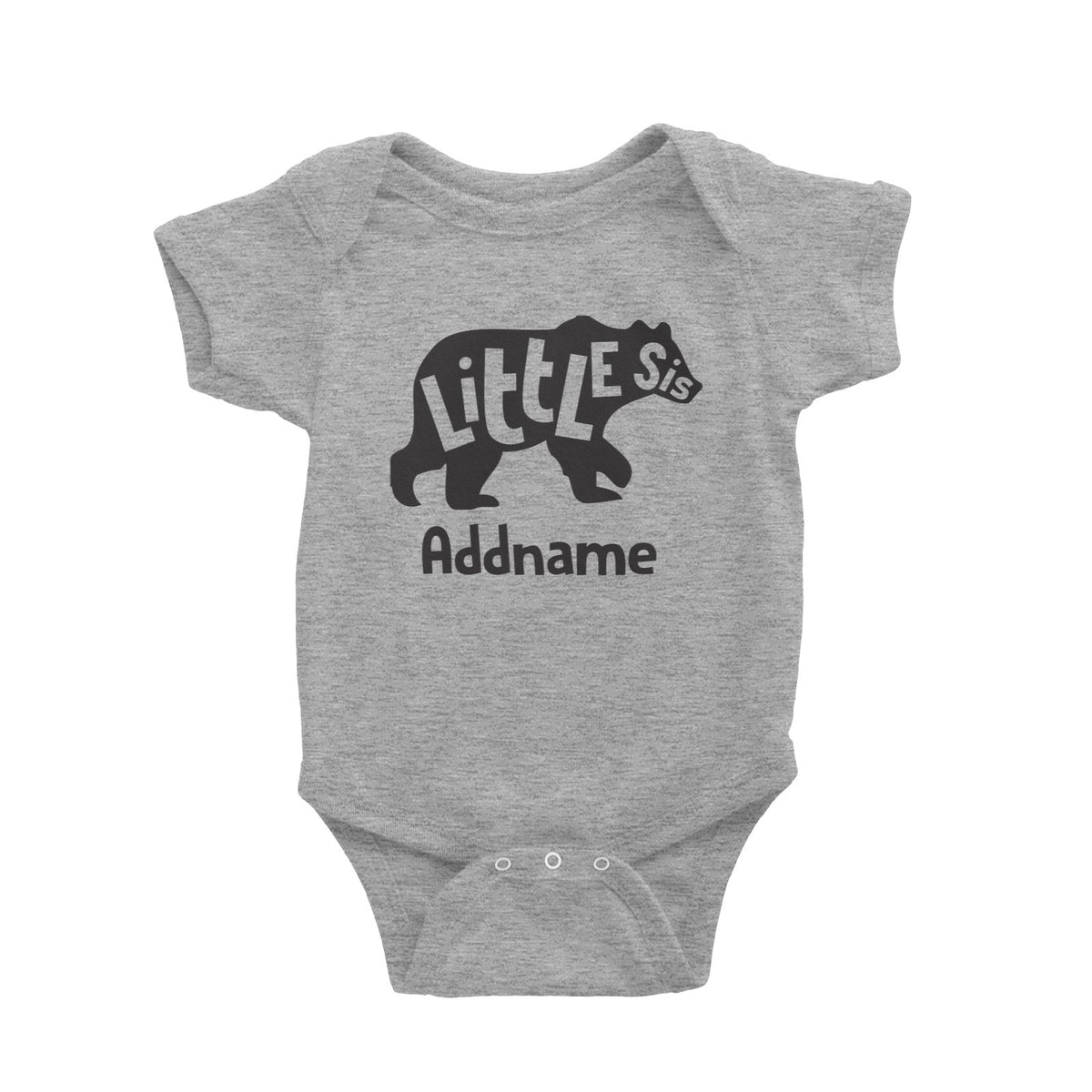 Little Sis Bear Silhouette Baby Romper