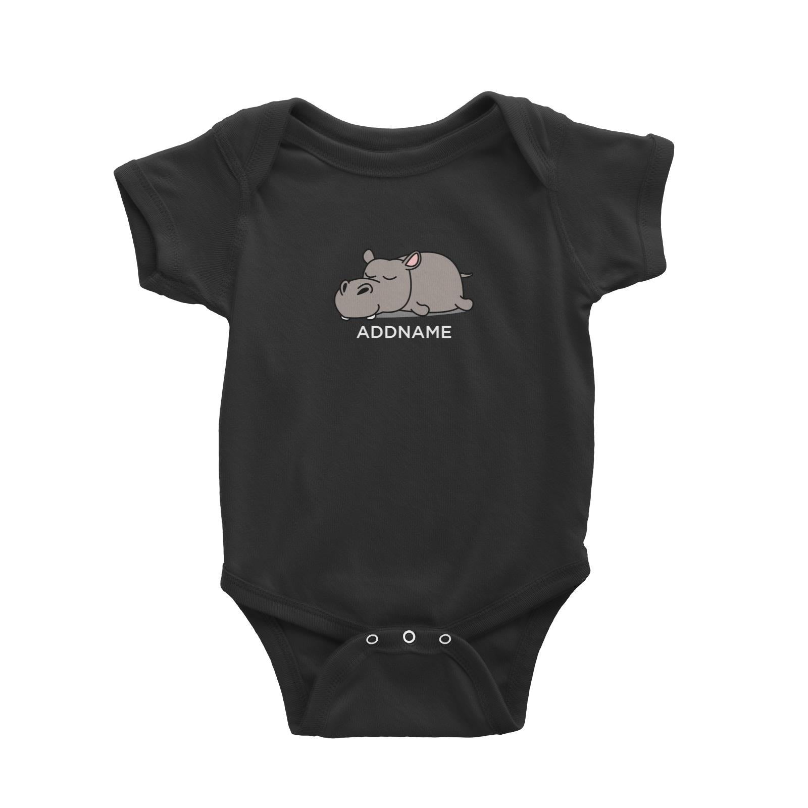 Lazy Hippopotamus Addname Baby Romper