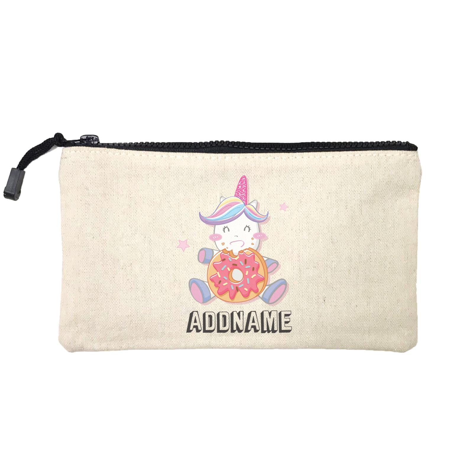 Birthday Unicorn Happy Eating Donut Addname Mini Accessories Stationery Pouch