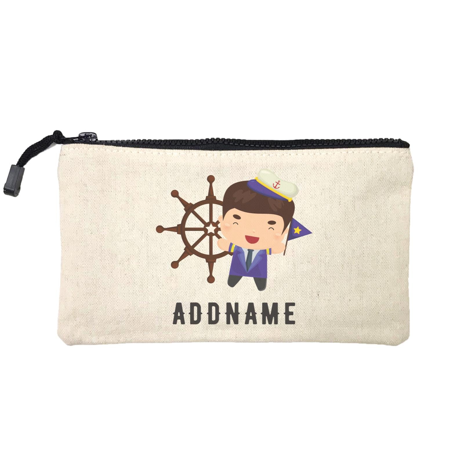 Birthday Sailor Boy Ship With Wheel Addname Mini Accessories Stationery Pouch