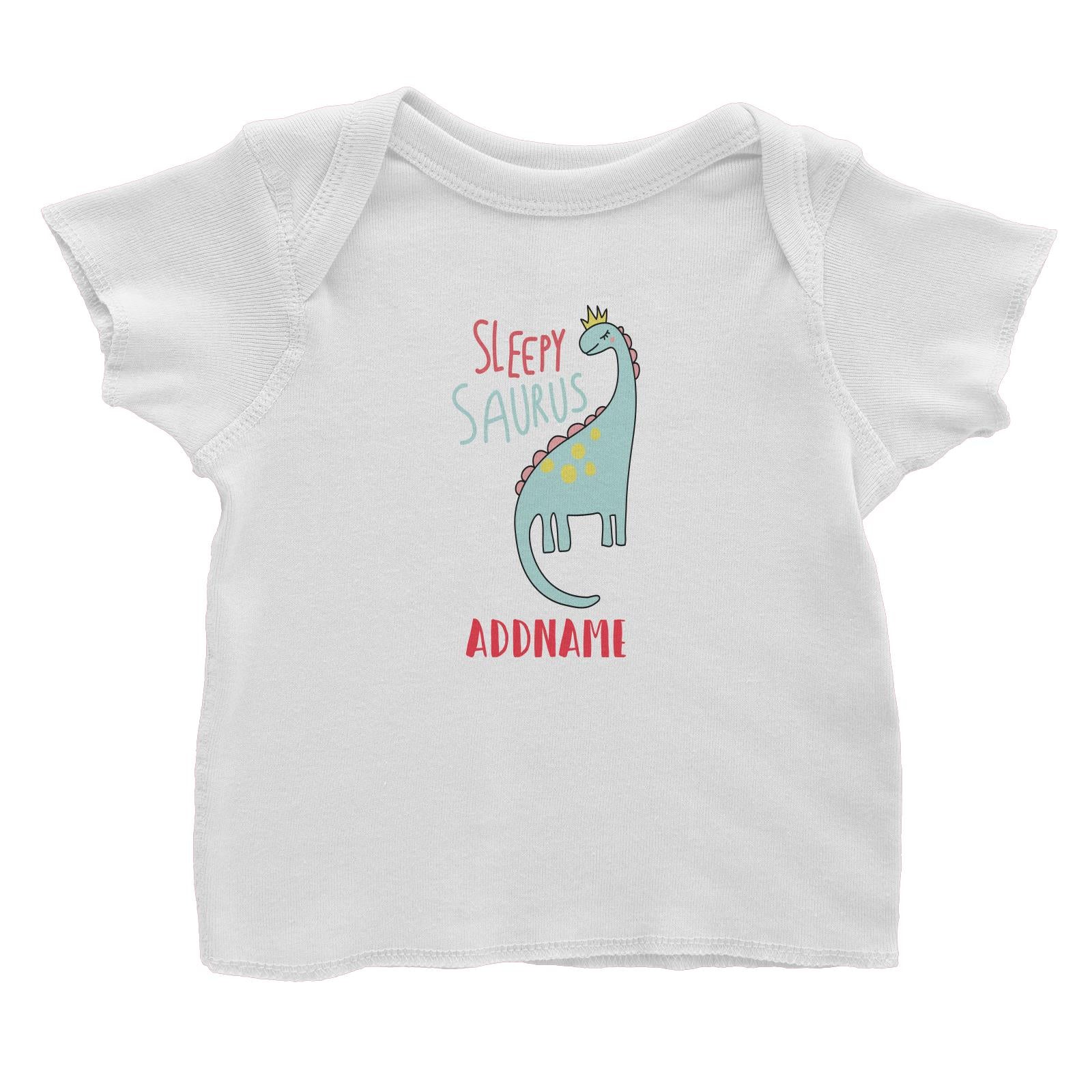 Cool Vibrant Series Sleepysaurus Addname Baby T-Shirt [SALE]