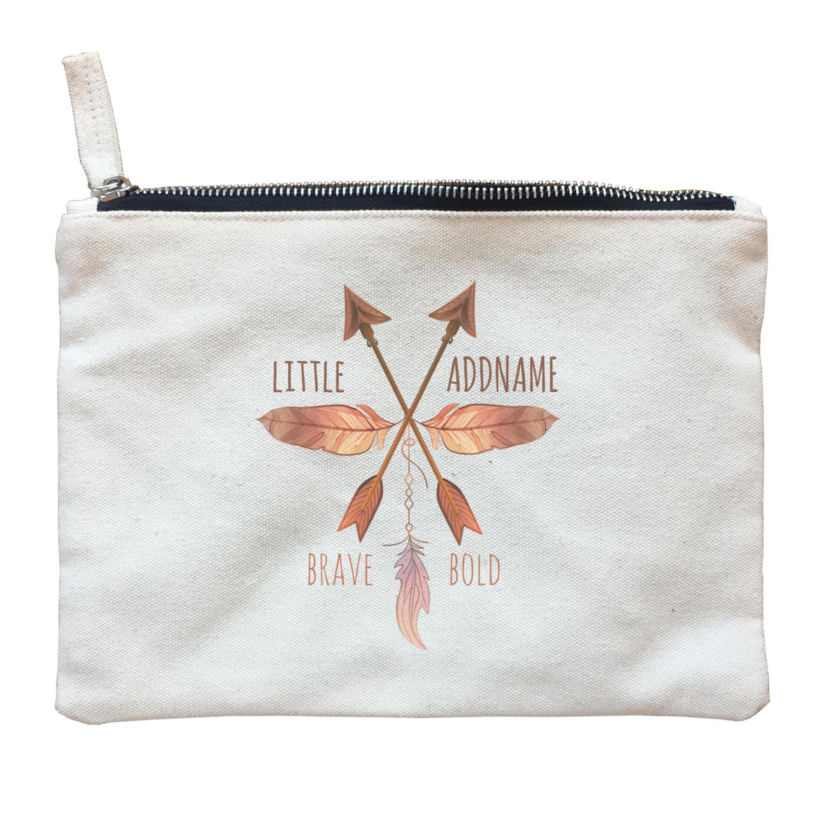 Brave Bold Feather and Arrows Little Addname Zipper Pouch