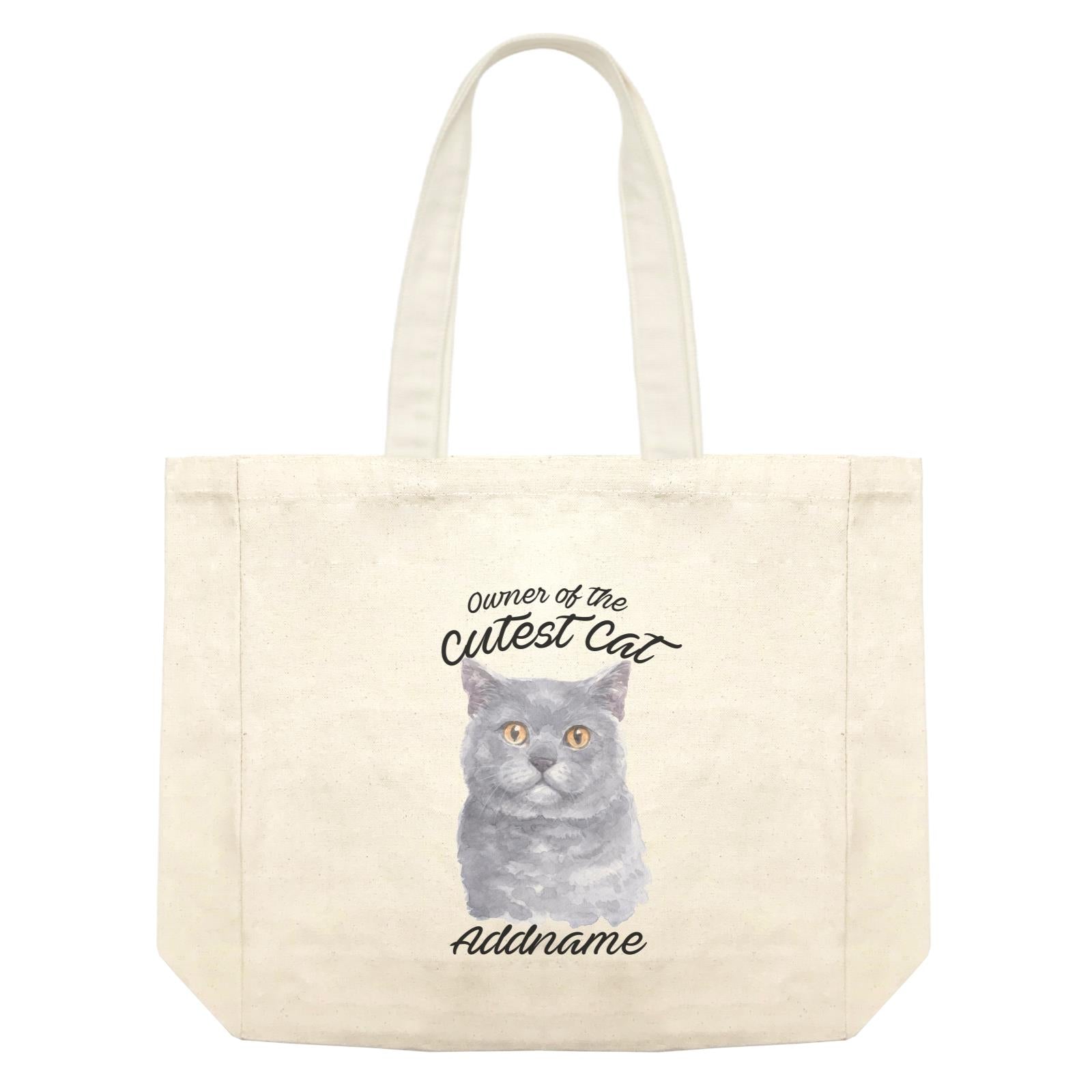 Watercolor Owner Of The Cutest Cat British Shorthair Addname Shopping Bag