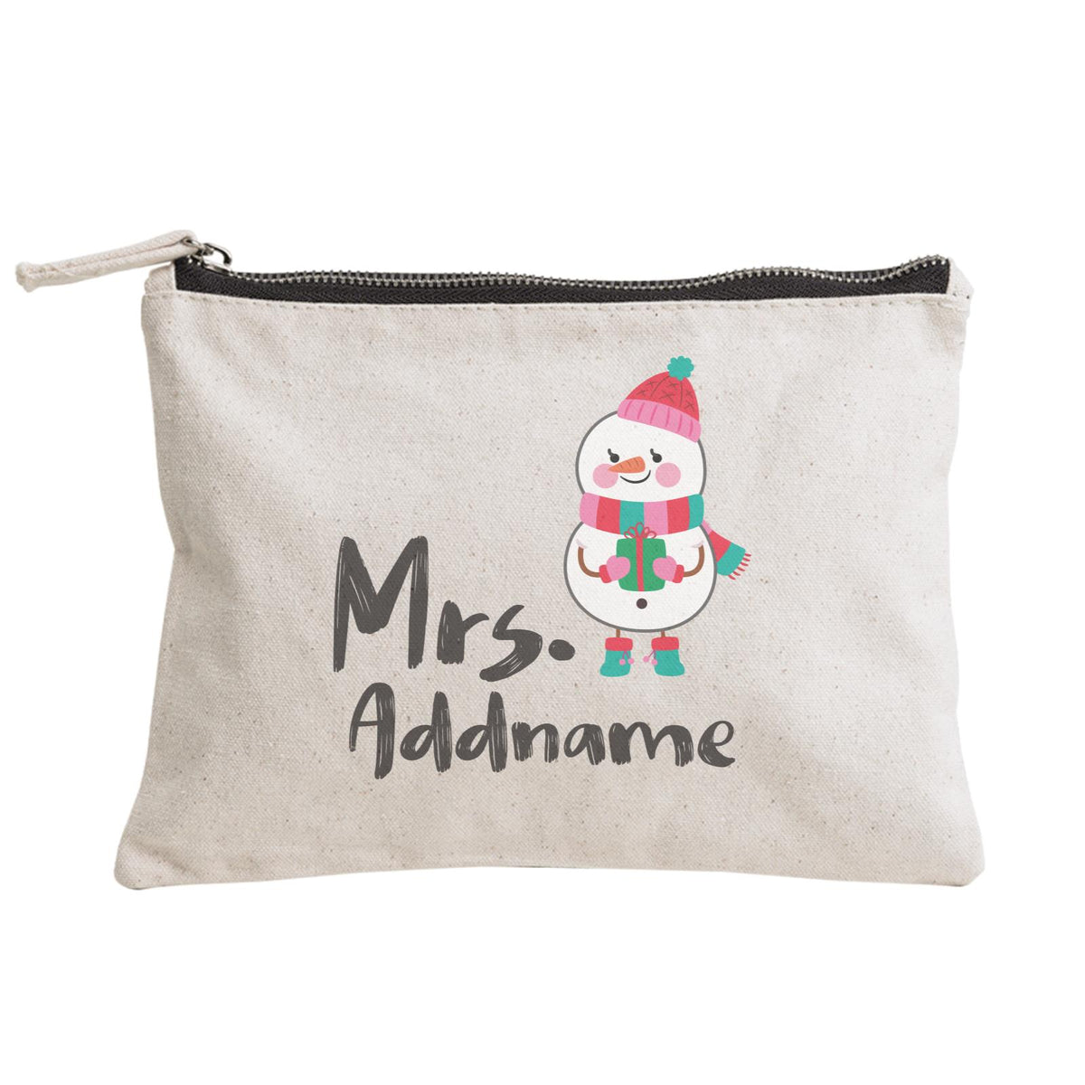 Christmas Series Mrs. Snowman Zipper Pouch
