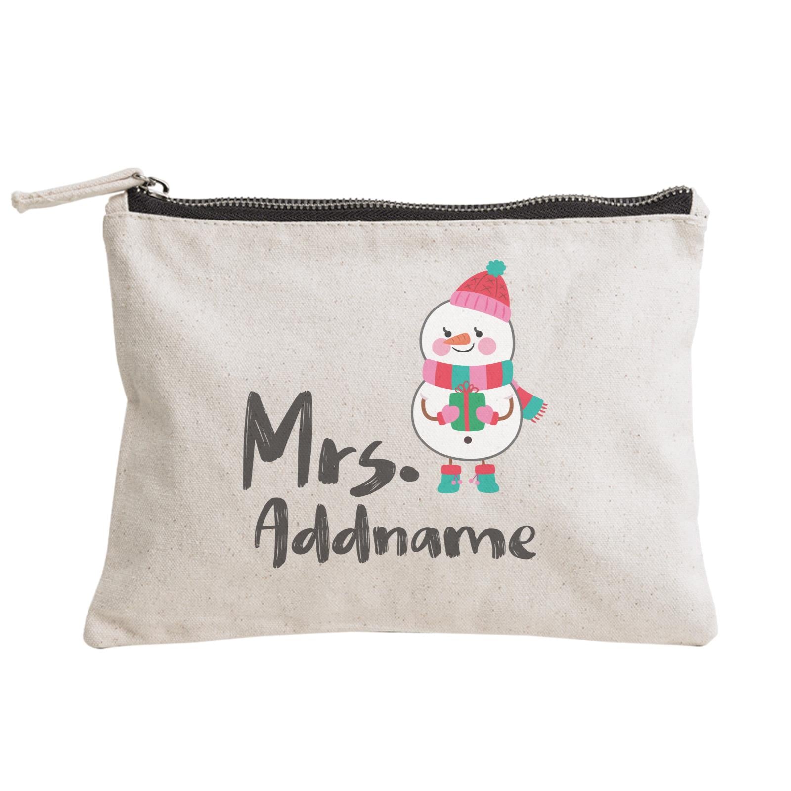 Christmas Series Mrs. Snowman Zipper Pouch