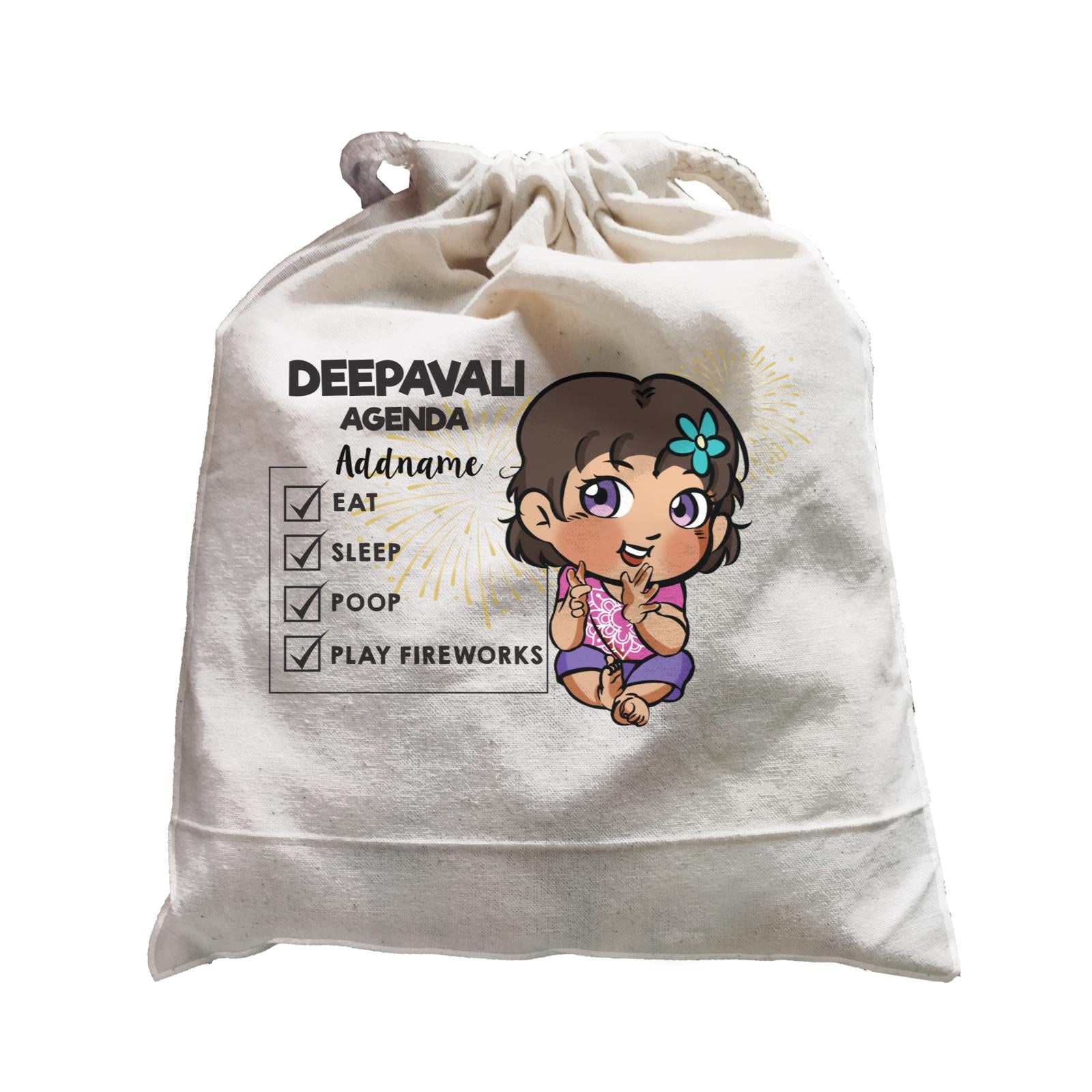 Deepavali Chibi Baby Girl Agenda Addname Satchel