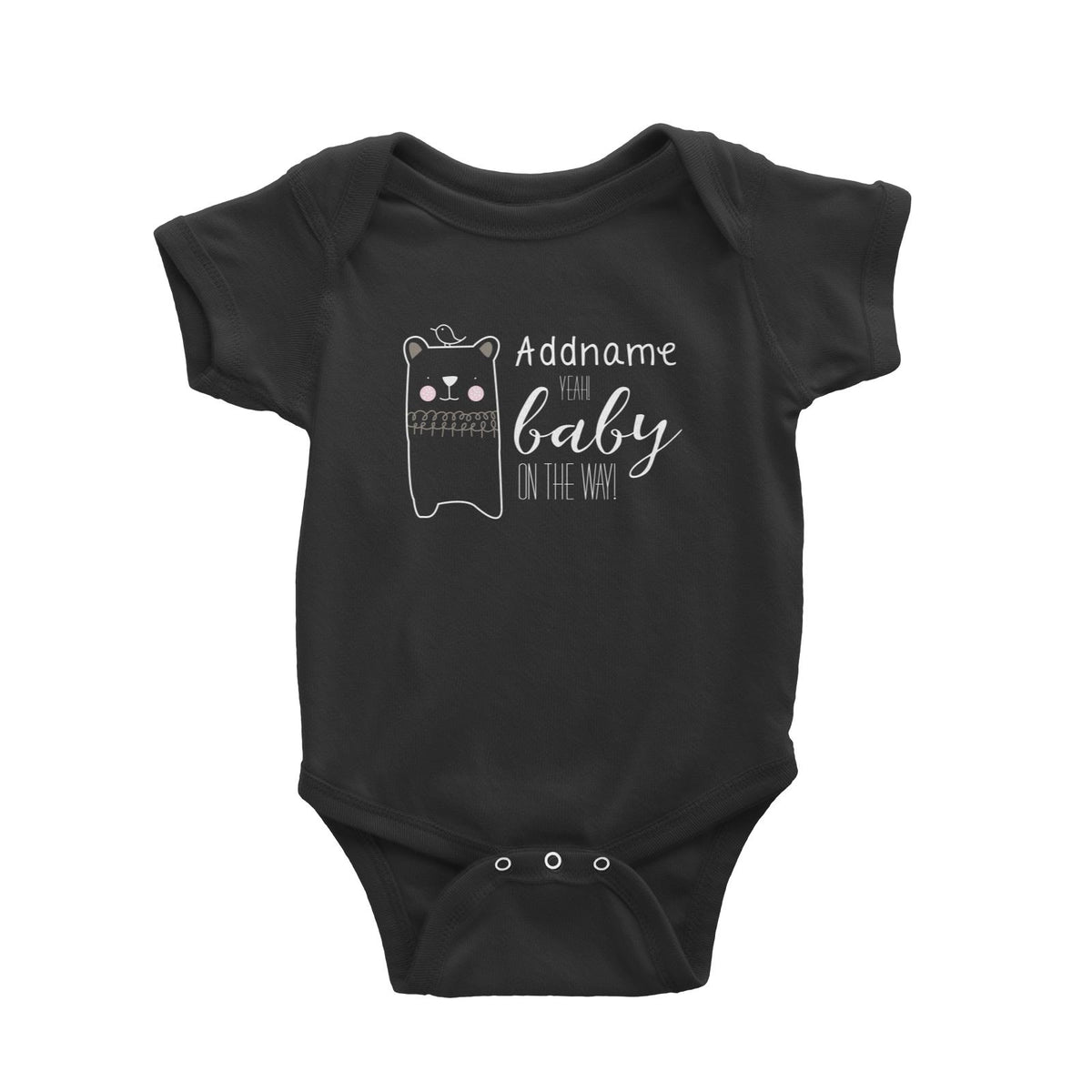 Cute Animals and Friends Series 2 Bear Addname Yeah Baby On the Way Baby Romper