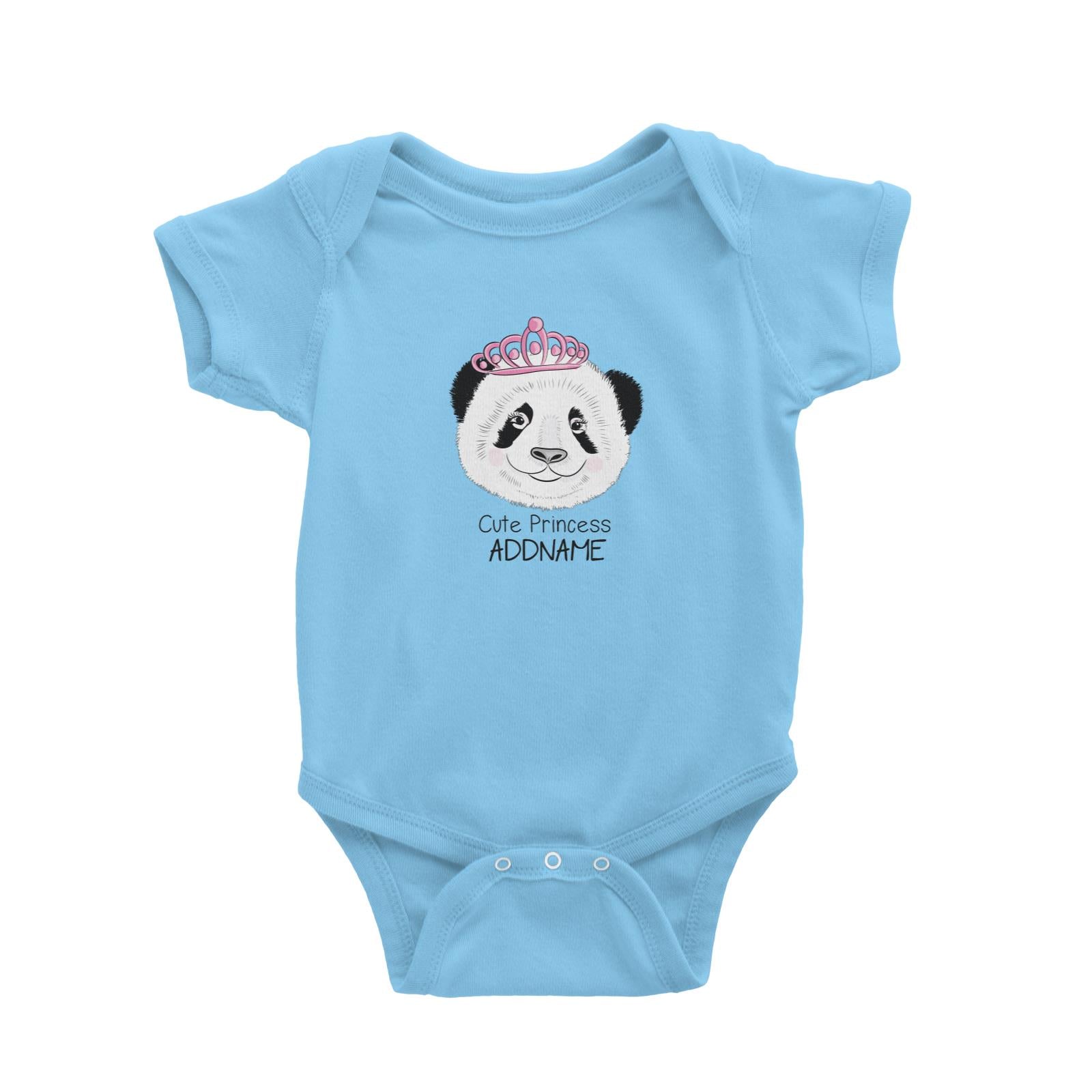 Cool Vibrant Series Cute Princess Panda Addname Baby Romper