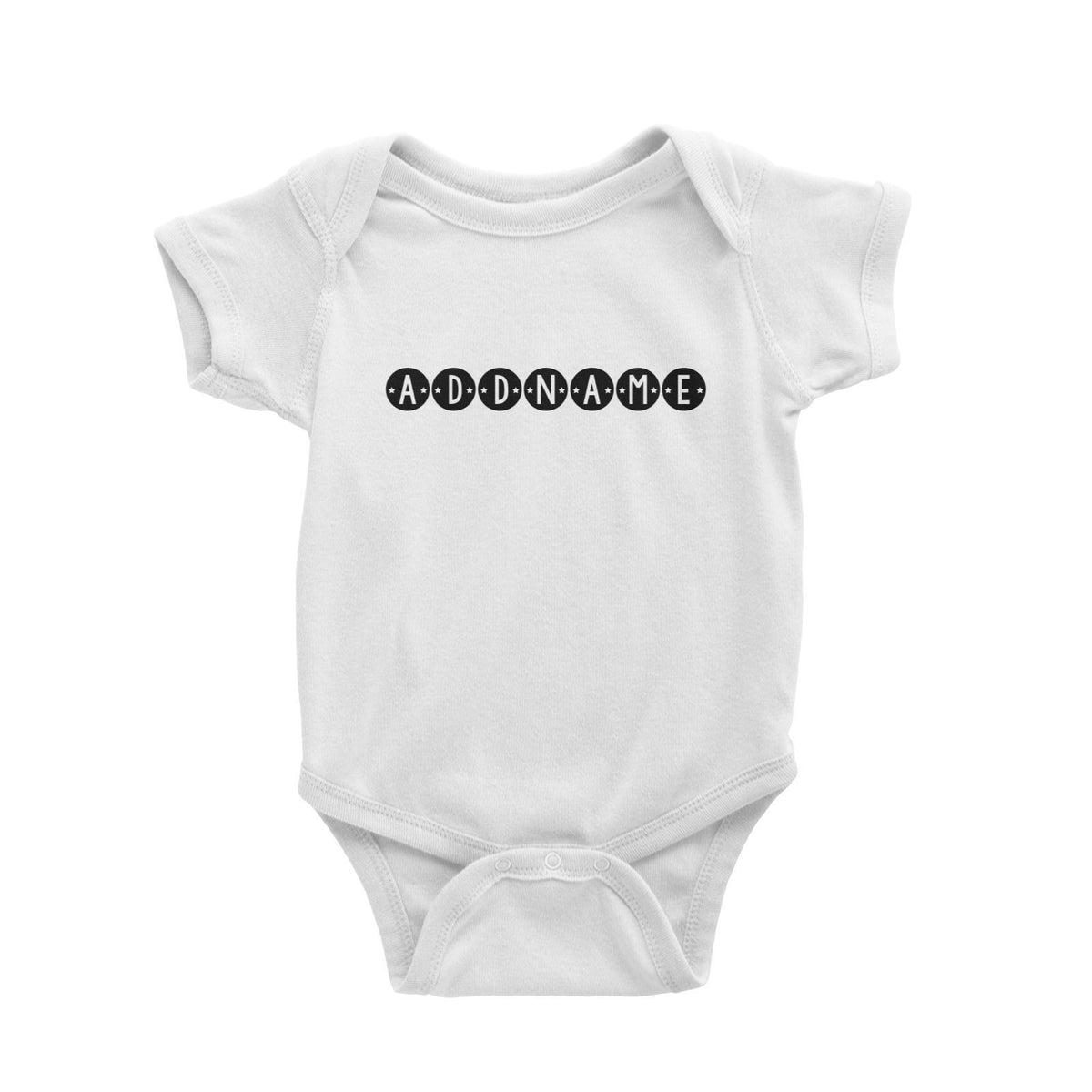 Baby Addname in Circles Baby Romper Personalizable Designs Basic Newborn