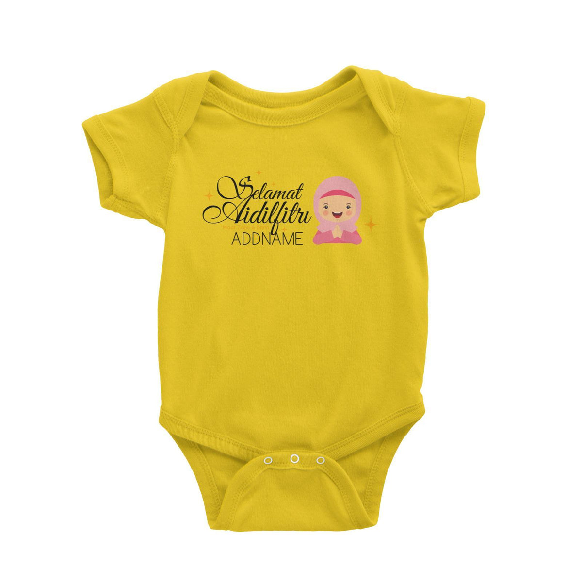 Selamat Aidilfitri Lady Baby Romper Raya Personalizable Designs Sweet Character