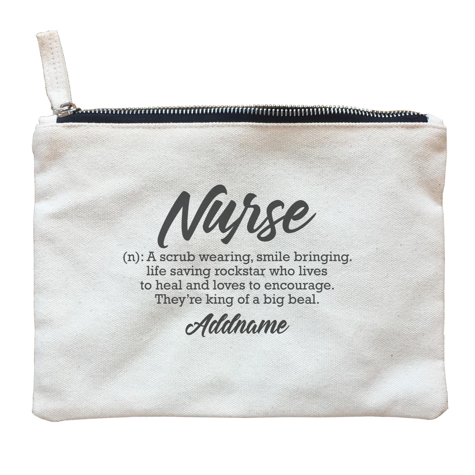Nurse Quotes A Scrub Wearing Smile Bringing Addname Zipper Pouch
