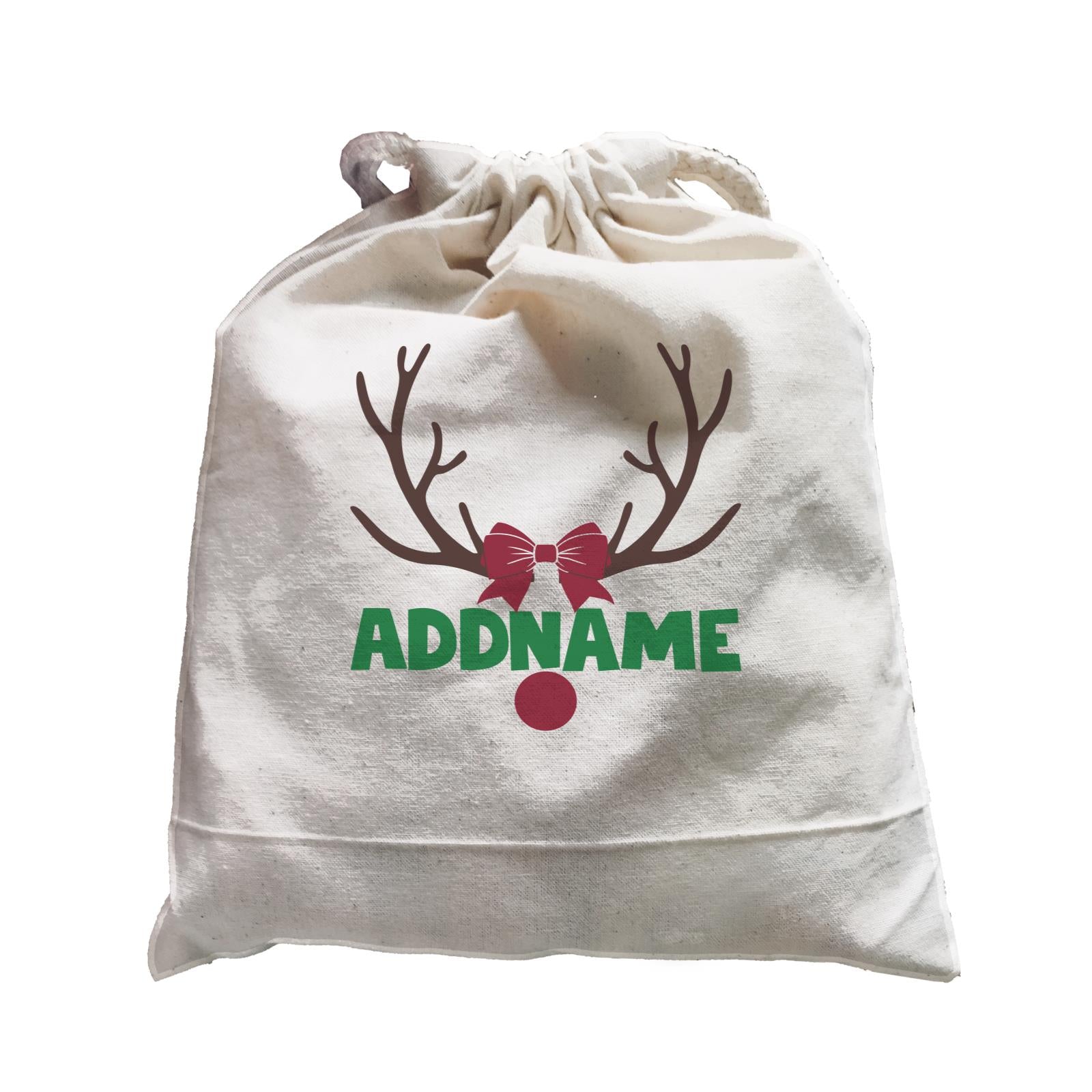 Xmas Rudolf Antler and Nose with Ribbon Satchel