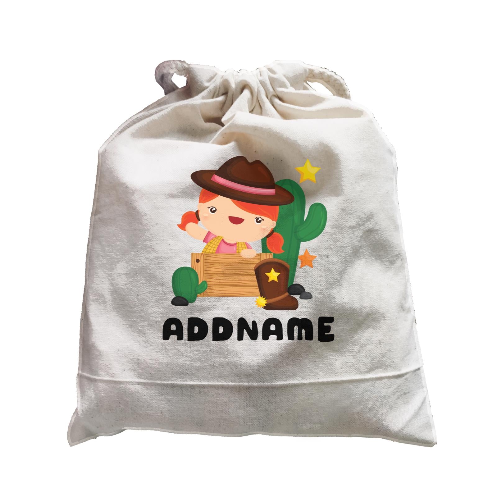 Birthday Cowboy Style Little Cowgirl Playing Wooden Box Addname Satchel
