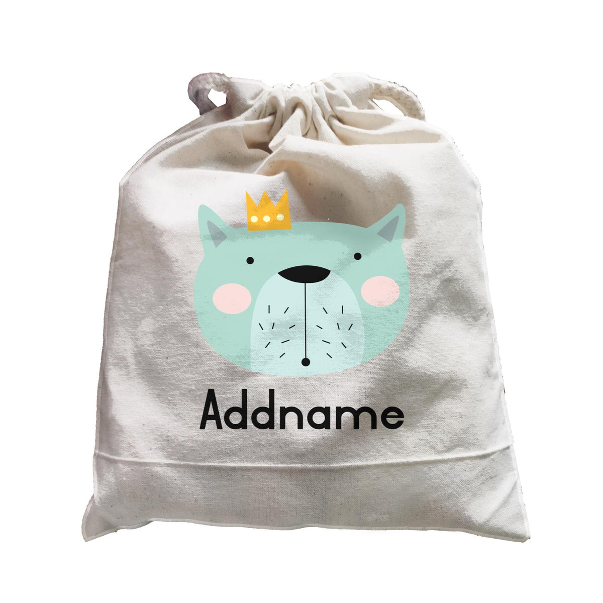 Crown Animal Green Bear with Whiskers Addname Satchel
