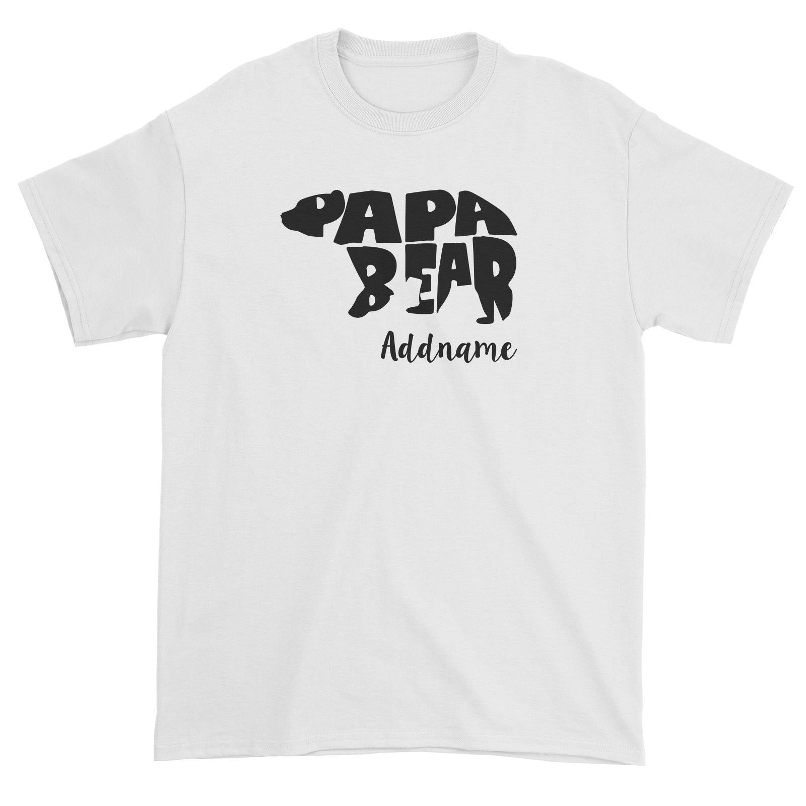 Papa Bear Silhouette Addname Unisex T-Shirt