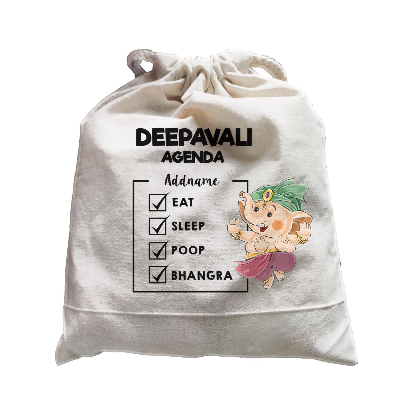 Cute Ganesha Dancing Bhangra Addname Deepavali Agenda Satchel