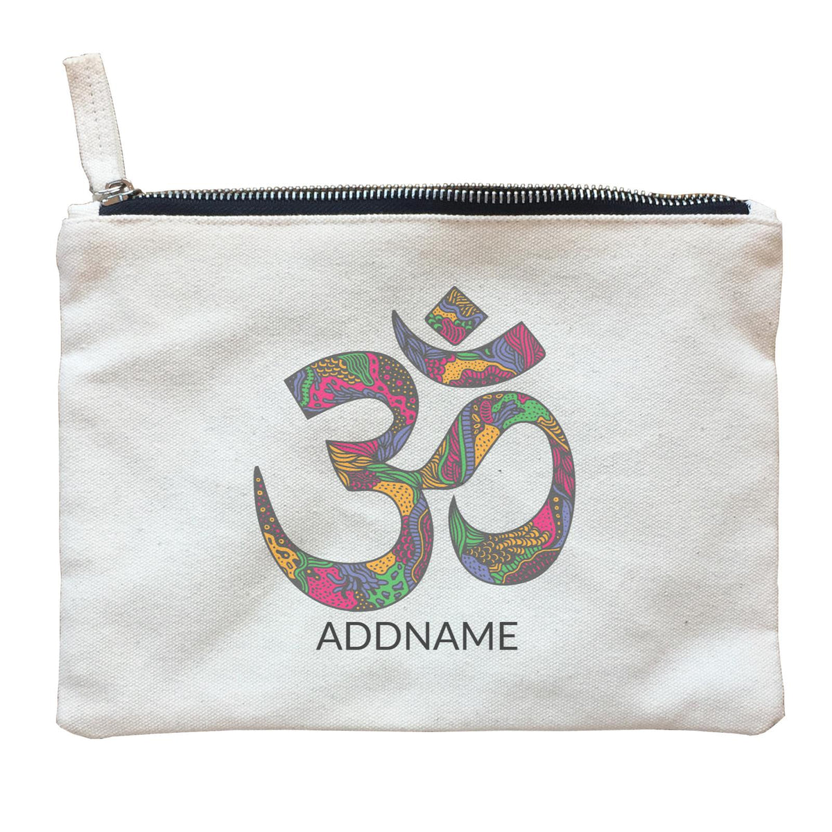 Decorative OM Symbol Addname Zipper Pouch
