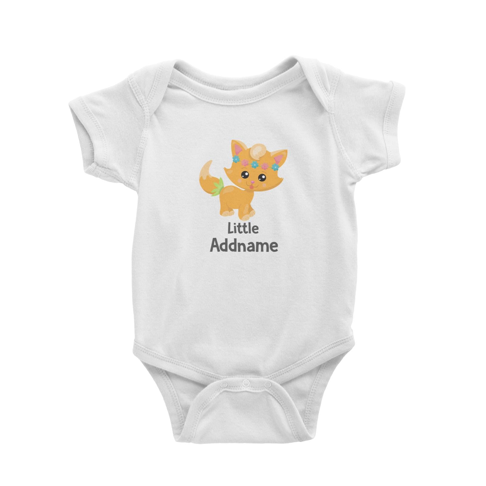 Spring Animals Cat Little Addanme White Baby Romper