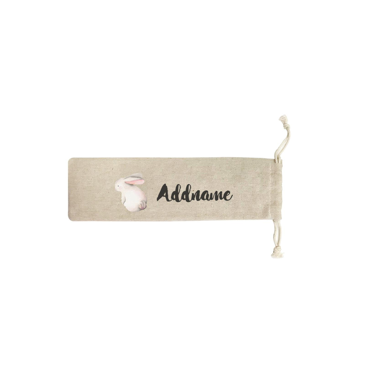 Watercolour Animal Sweet Rabbit Tail Addname SB Straw Pouch (No Straws included)