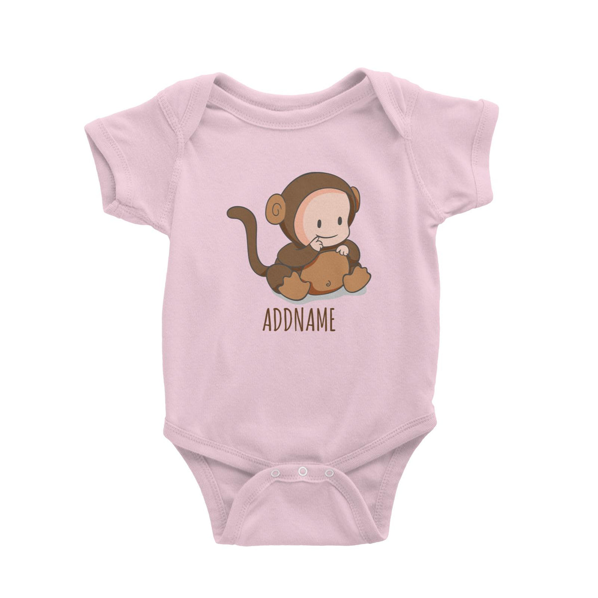 Cute Baby in Brown Monkey Suit Addname Baby Romper