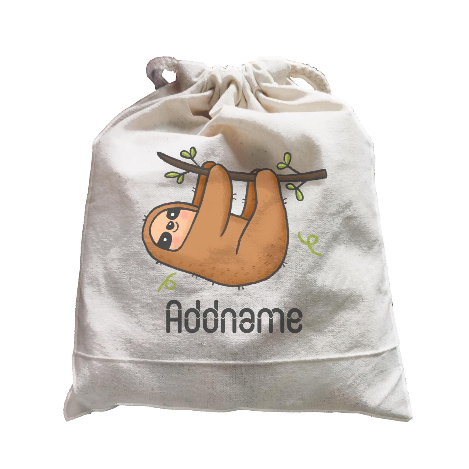Cute Hand Drawn Style Sloth Addname Satchel
