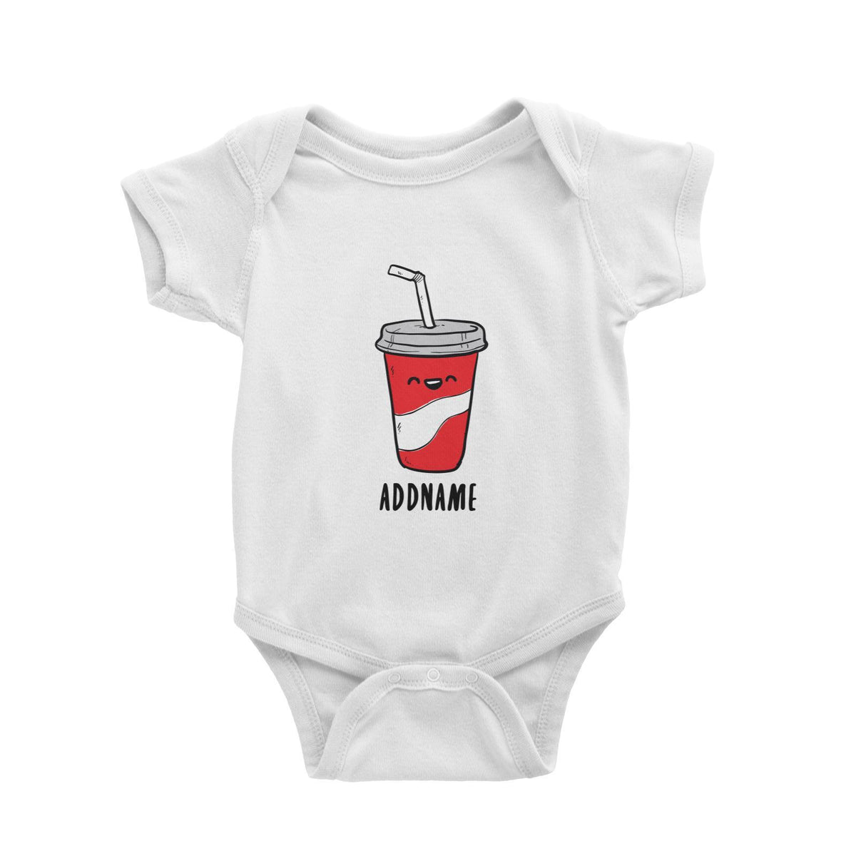 Fast Food Coke Addname Baby Romper  Comic Cartoon Matching Family Personalizable Designs