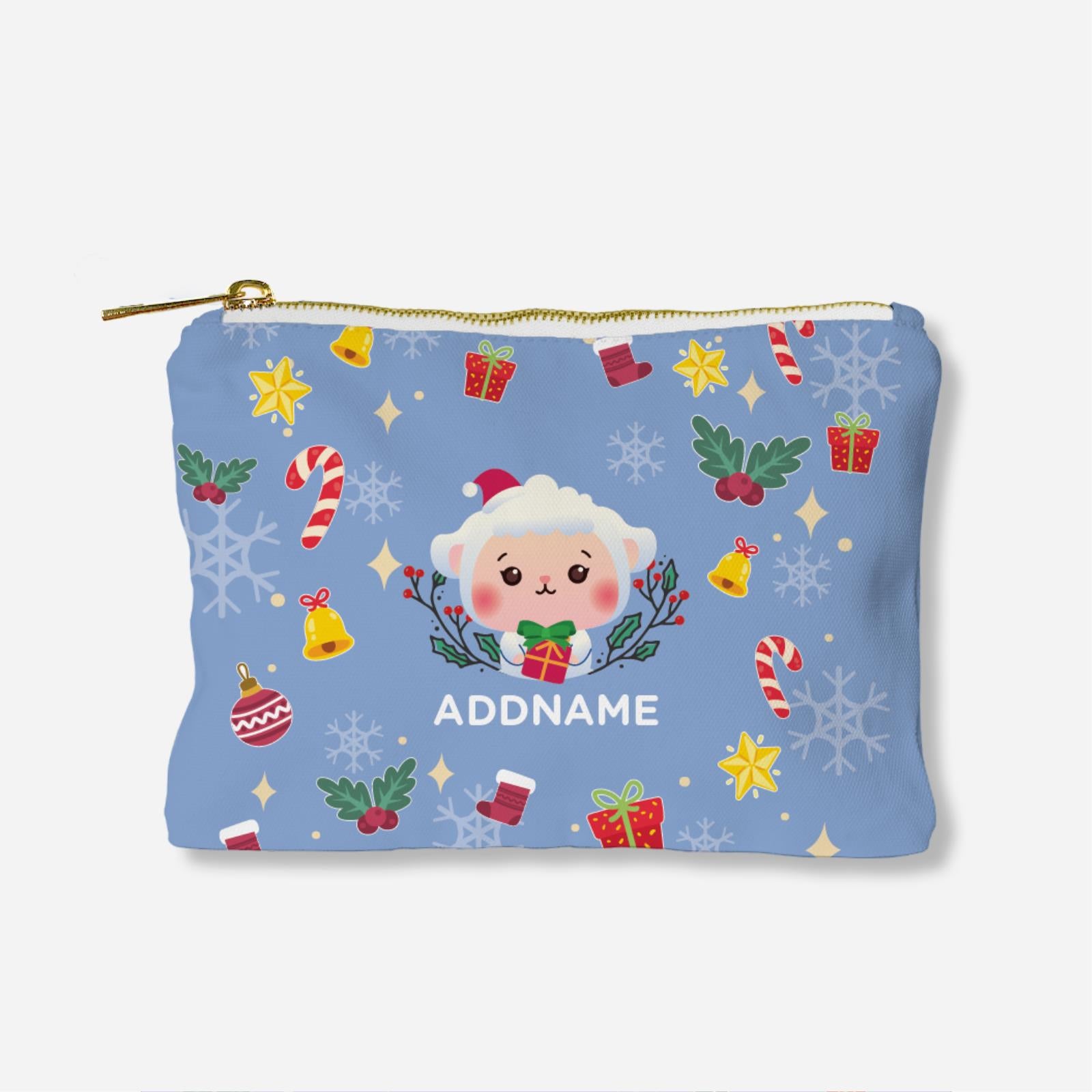 Christmas Cute Animal Series Full Print Zipper Pouch - Sheep