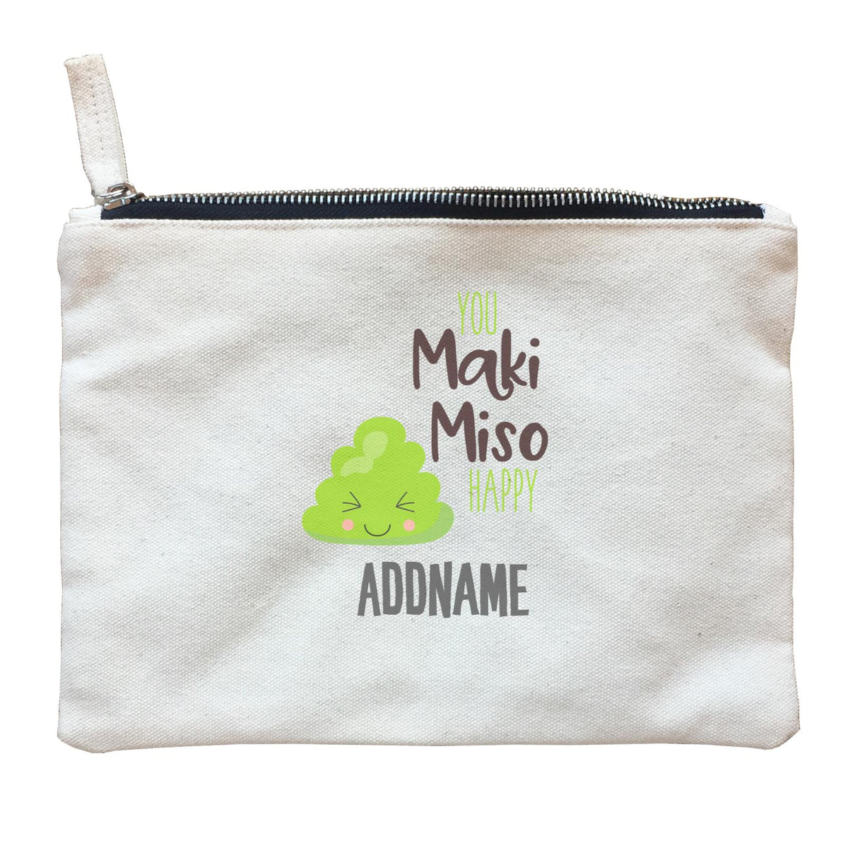 You Maki Miso Happy Wasabi Addname Zipper Pouch