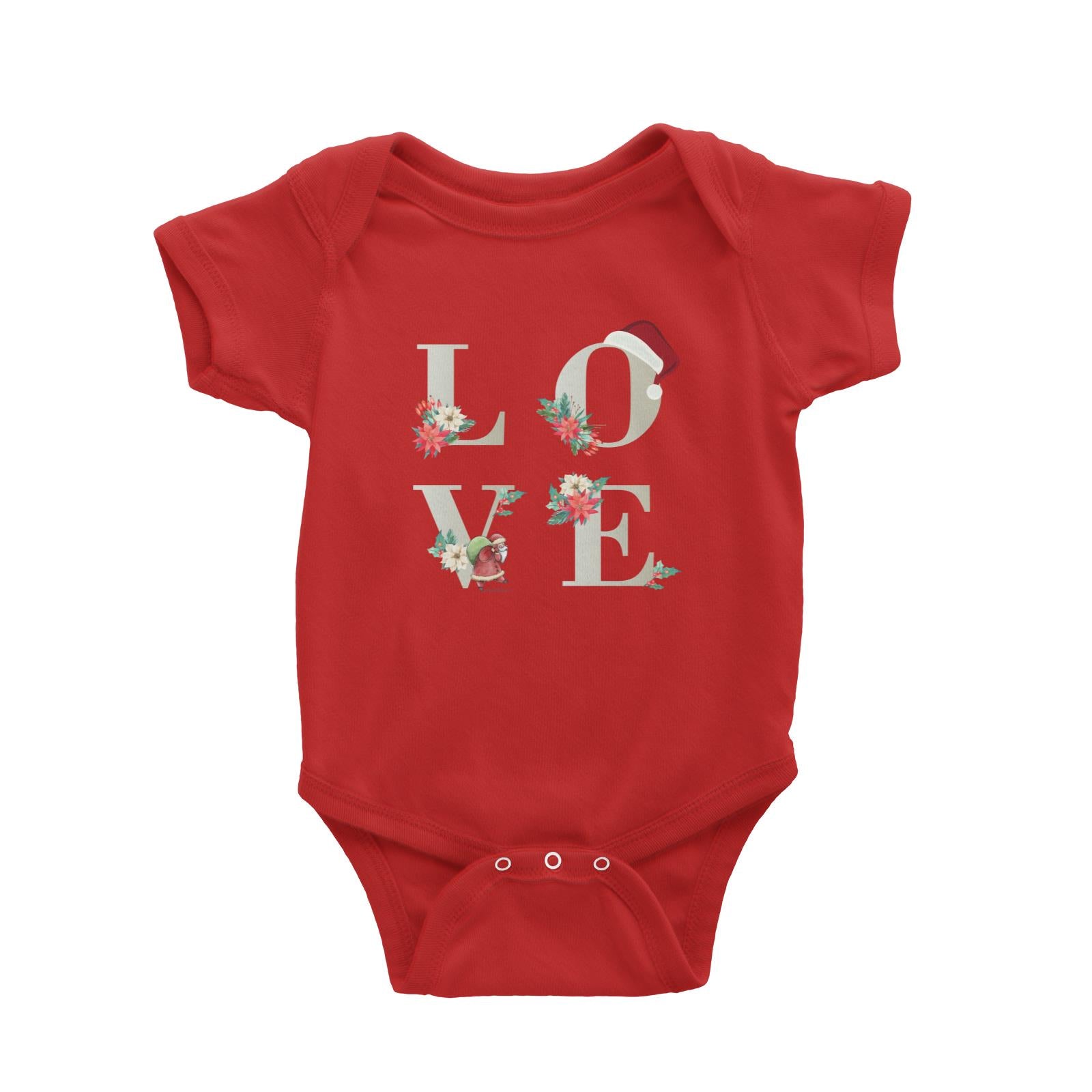 LOVE with Christmas Elements Baby Romper  Matching Family Personalisable Designs