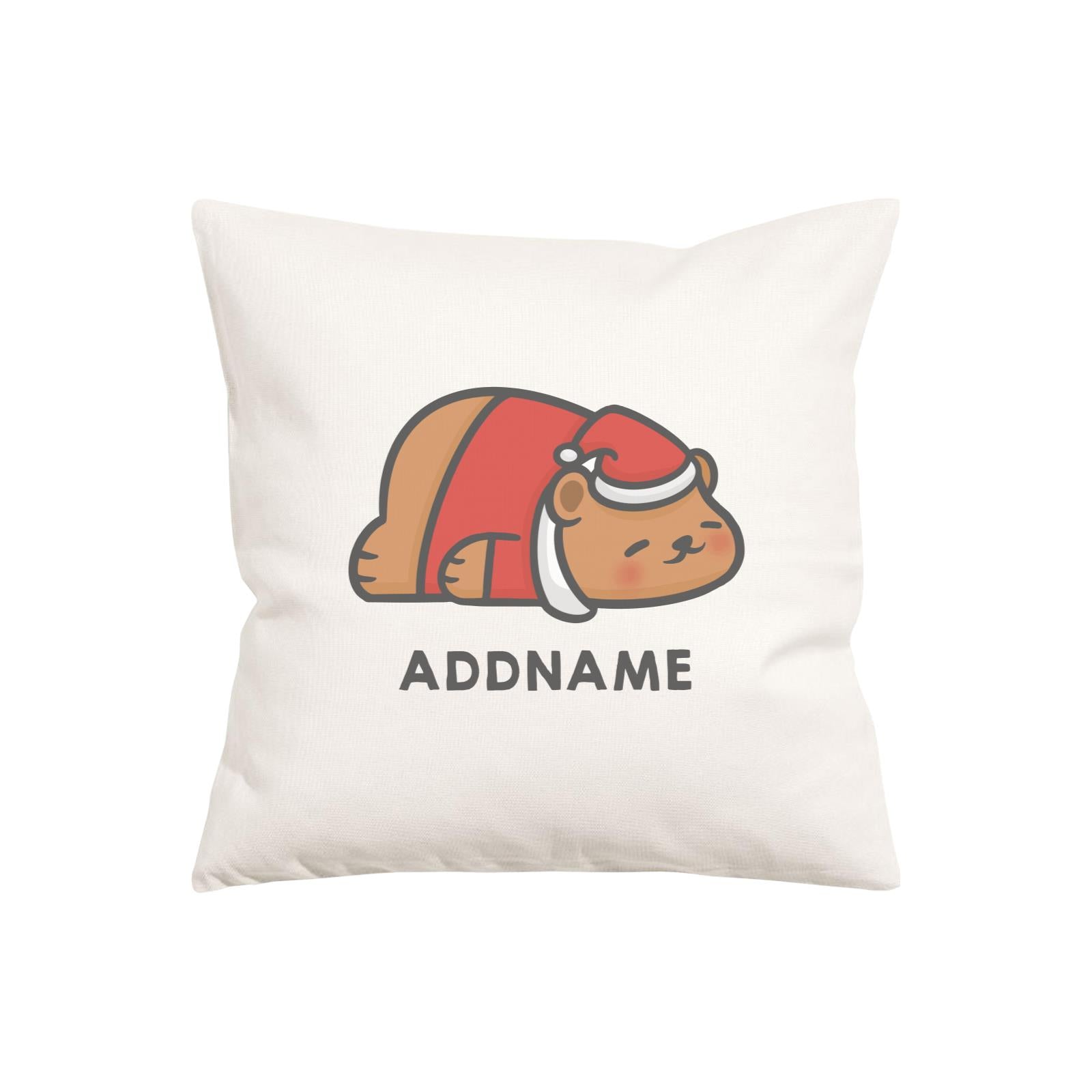 Xmas Cute Sleeping Bear Addname Pillow Cushion