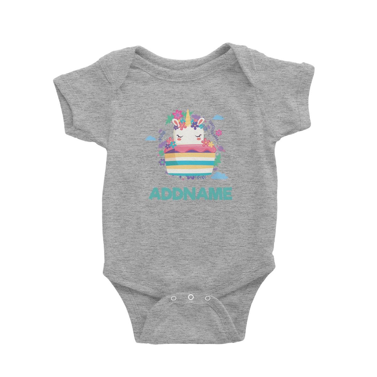 Unicorn with Donut  Baby Romper