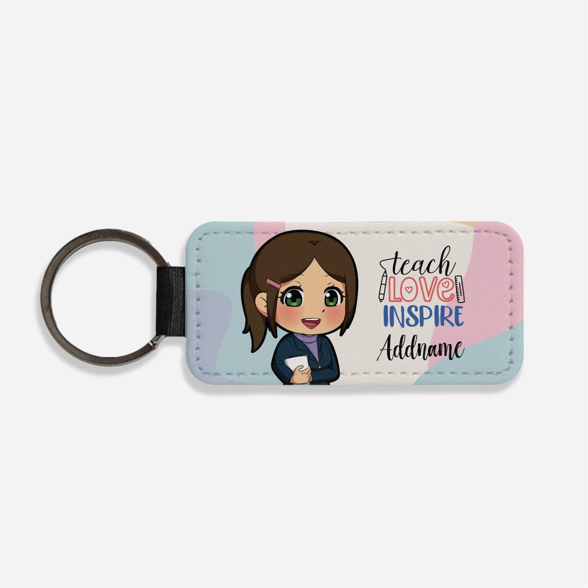 Teach Love Inspire With Chibi Chinese Female Teacher Classic Keychain