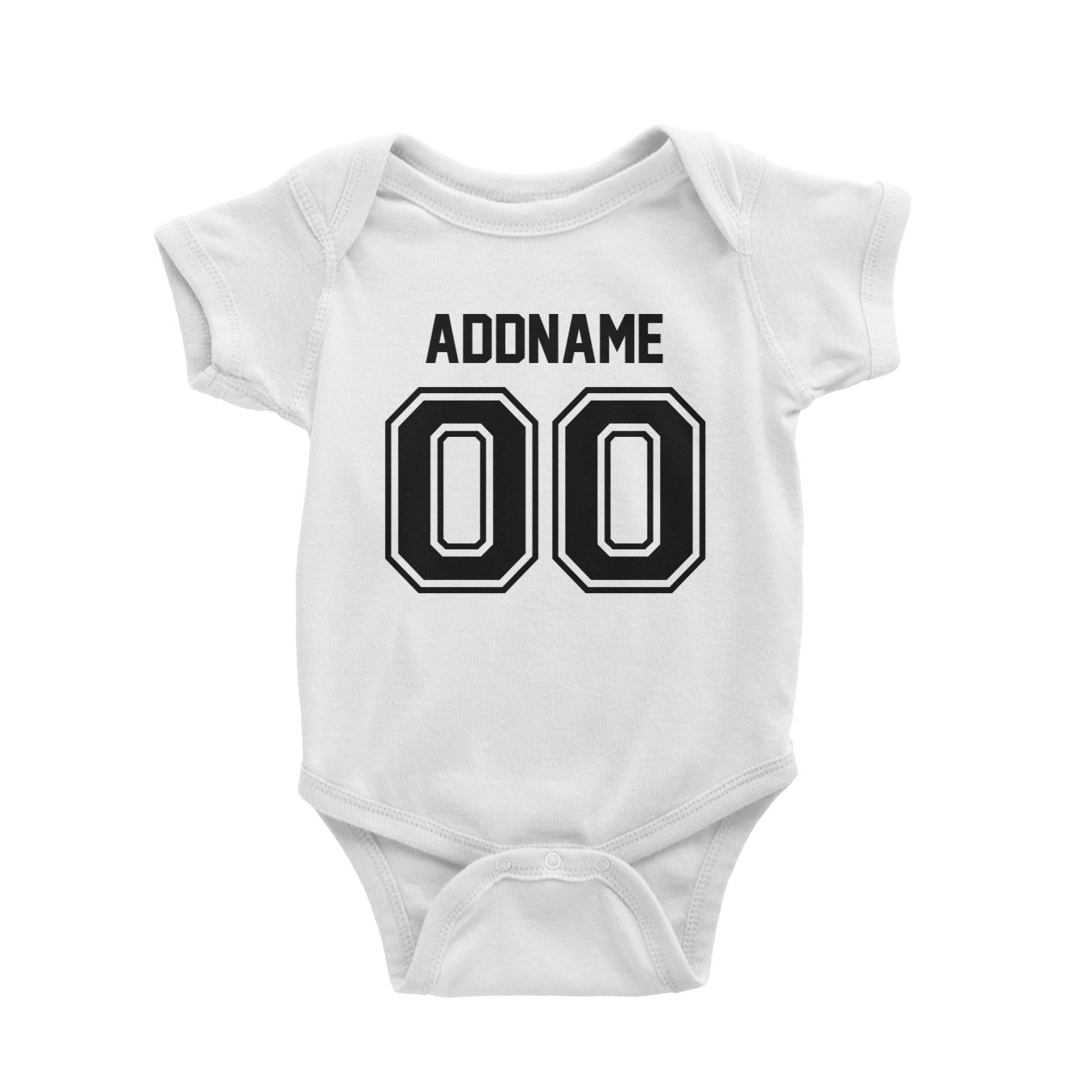 Jersey Font With Name and Number Baby Romper