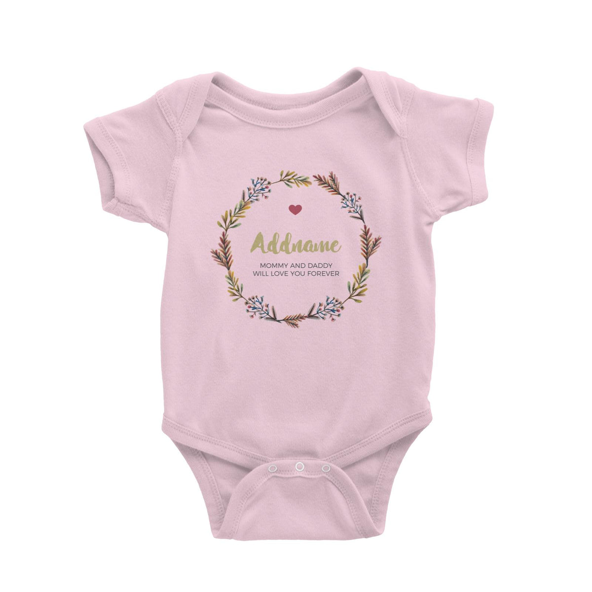 Autumn Colours Wreath Personalizable with Name and Text Baby Romper