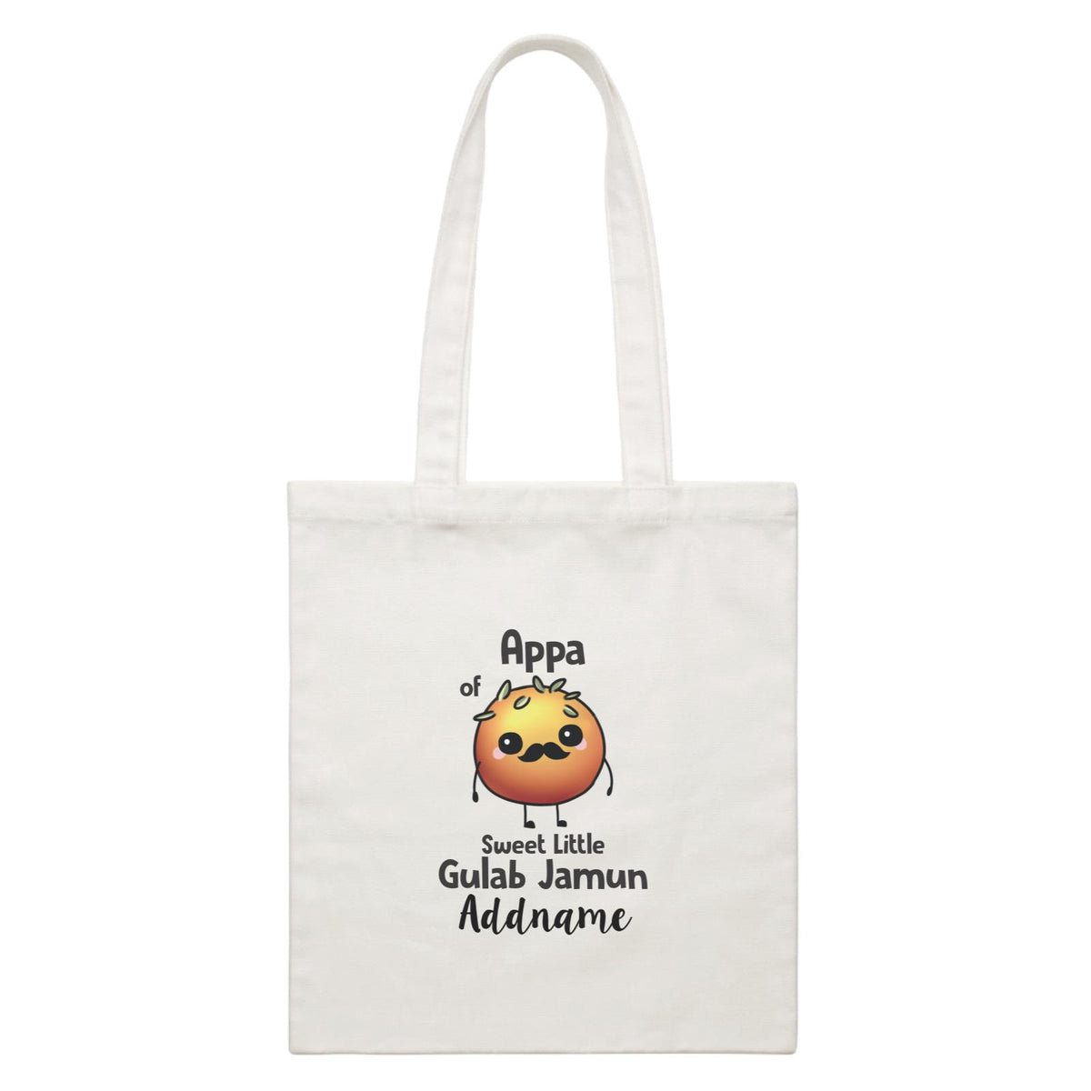 Deepavali Cute Appa Gulab Jamun Addname White Canvas Bag