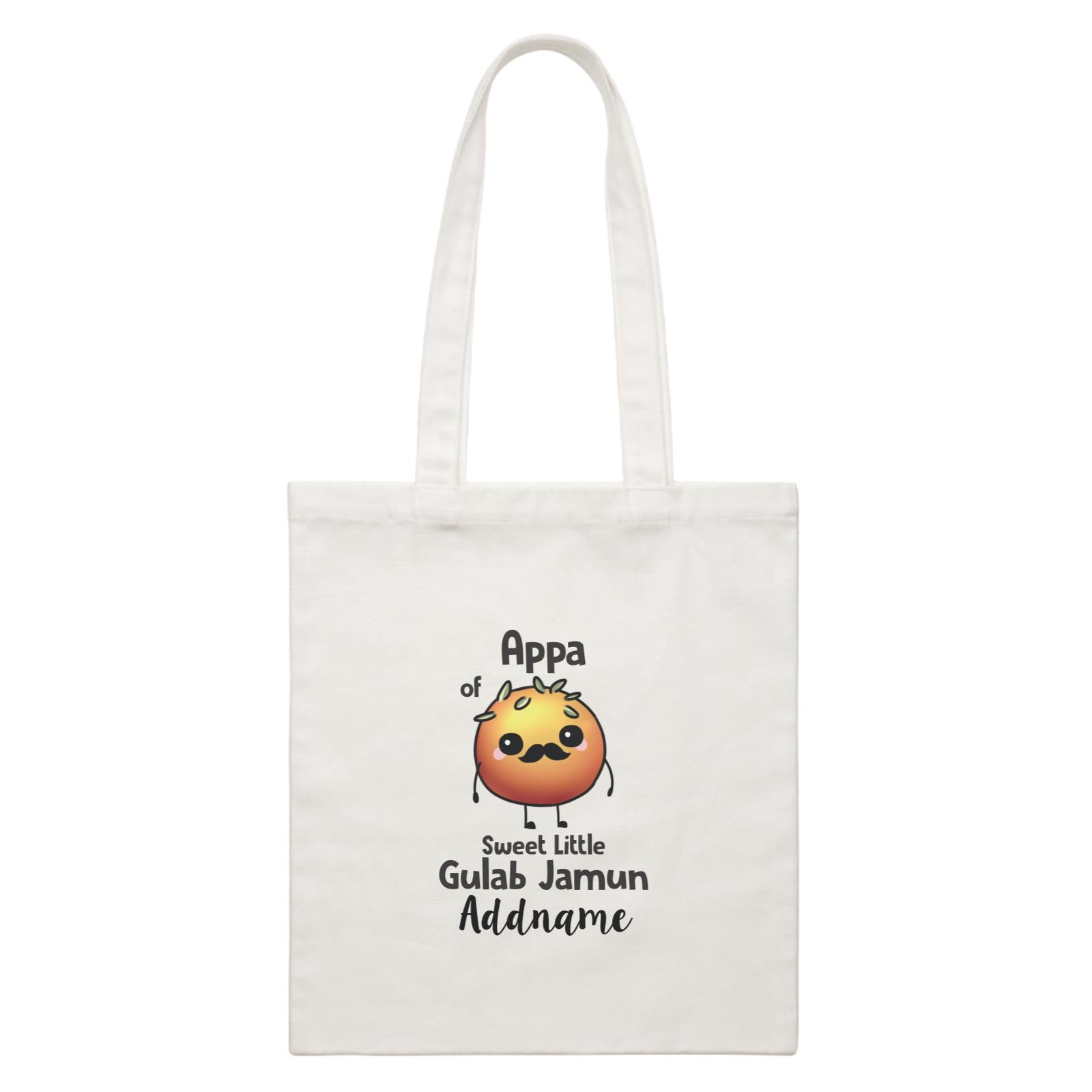 Deepavali Cute Appa Gulab Jamun Addname White Canvas Bag