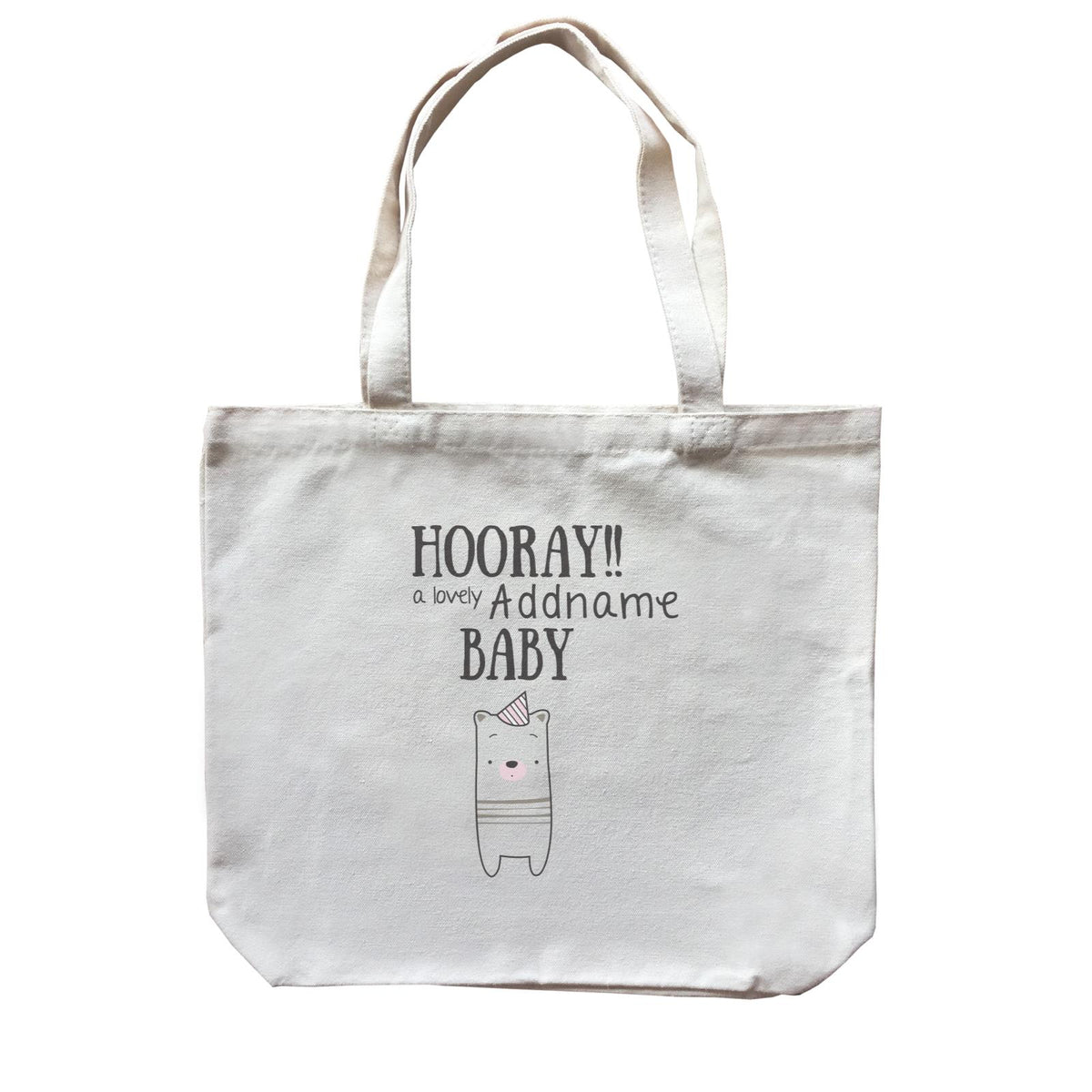 Cute Animals and Friends Series 2 Bear Hooray A Lovely Addname Baby Canvas Bag