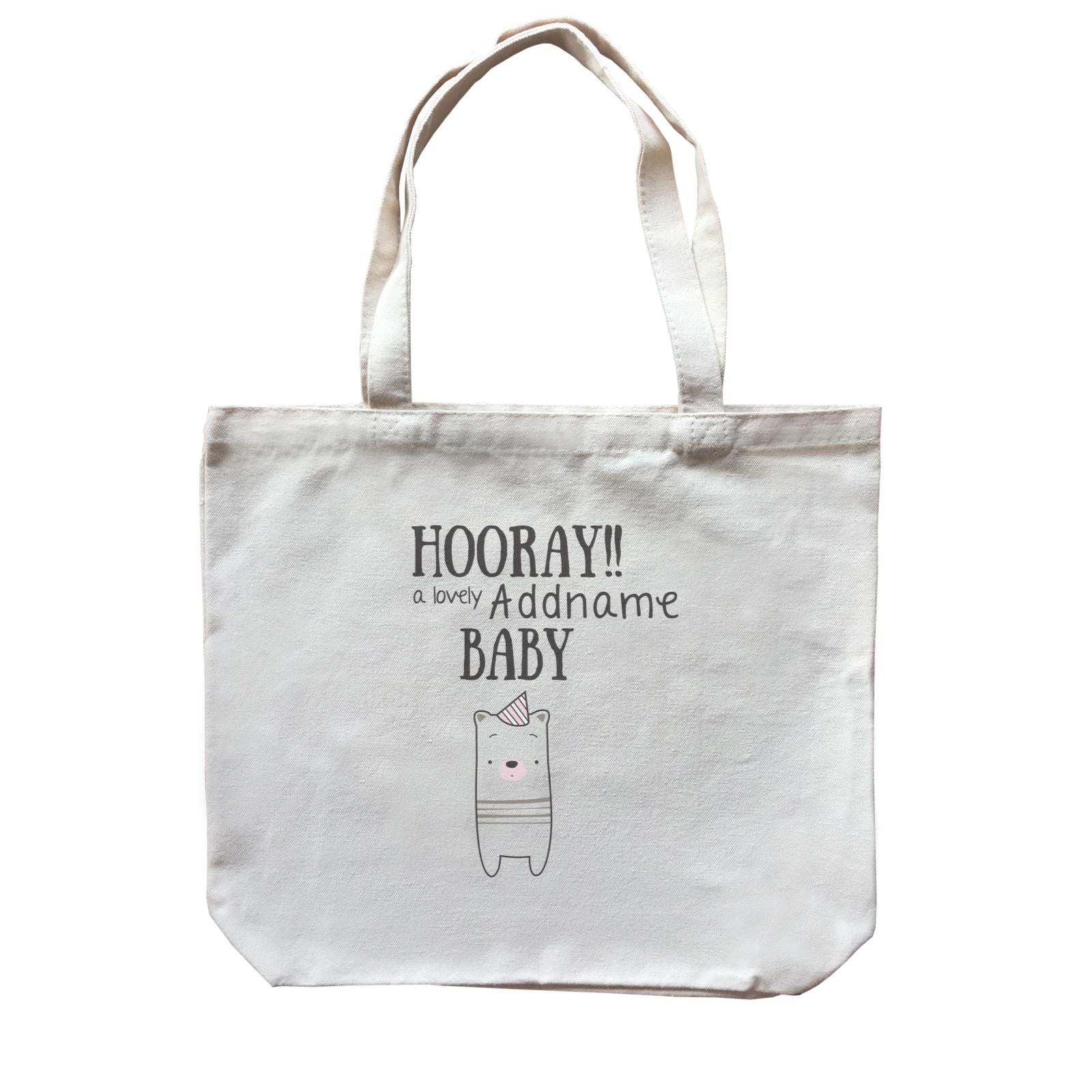 Cute Animals and Friends Series 2 Bear Hooray A Lovely Addname Baby Canvas Bag