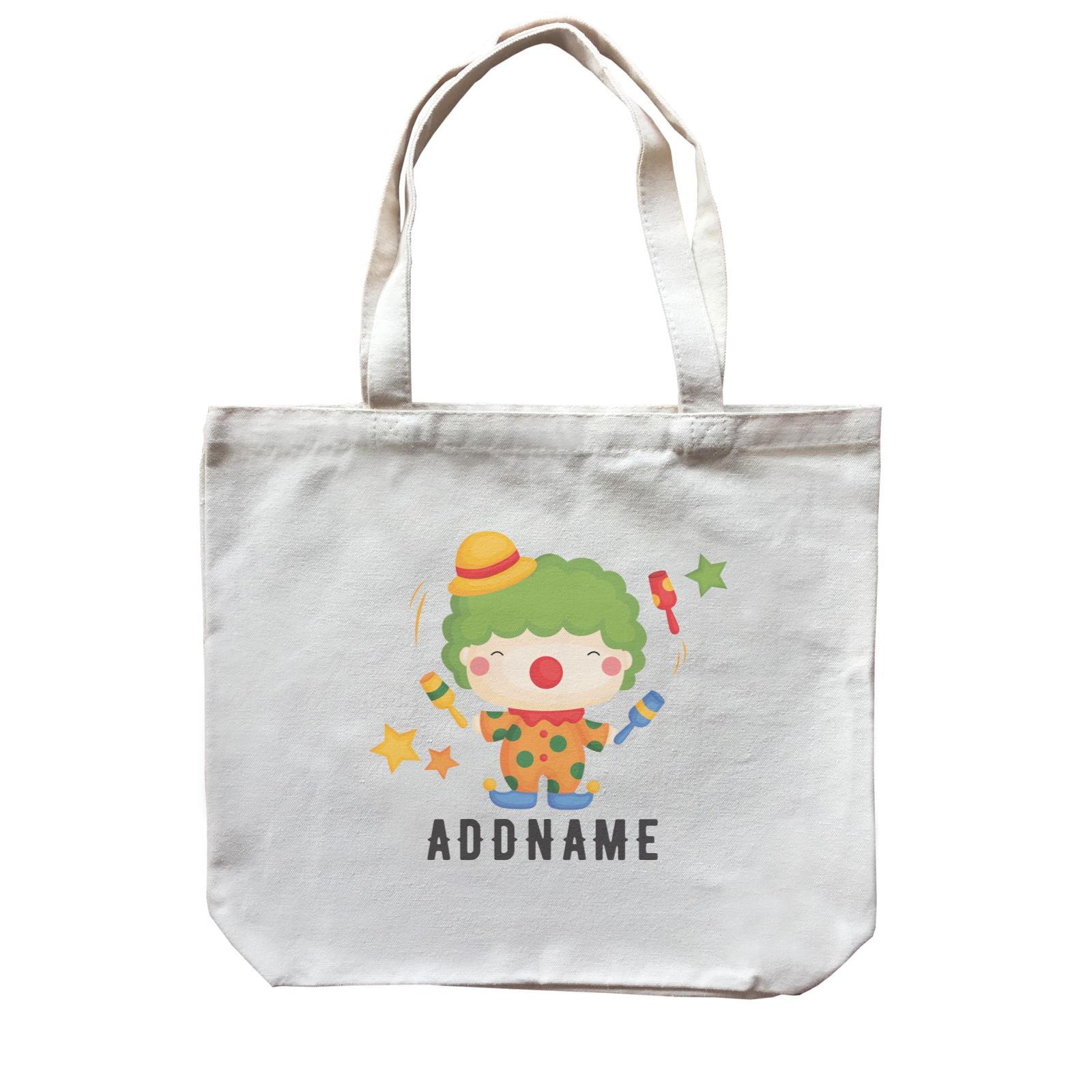 Birthday Circus Happy Clown Juggling Addname Canvas Bag