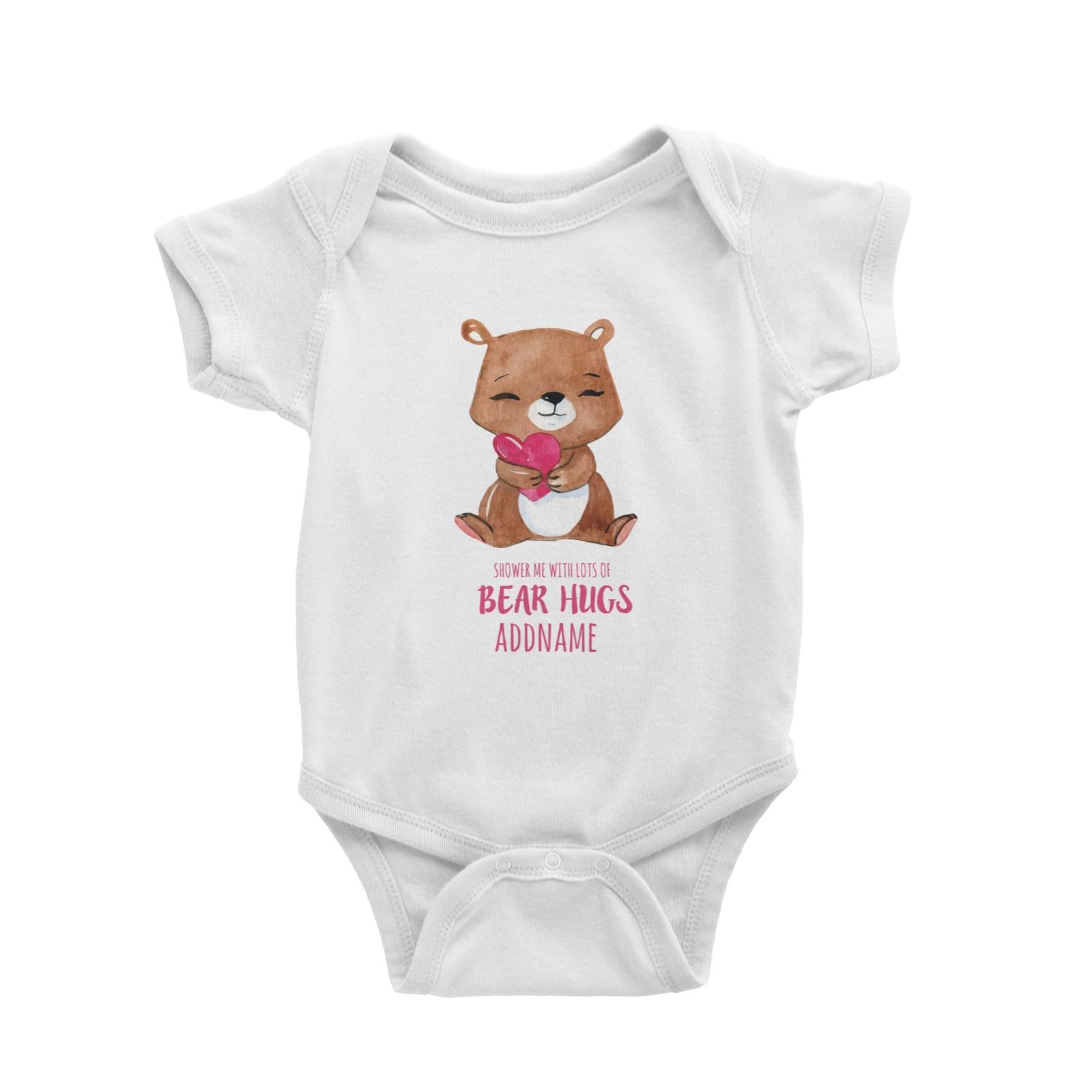Shower Me With Lots Of Bear Hugs White Baby Romper
