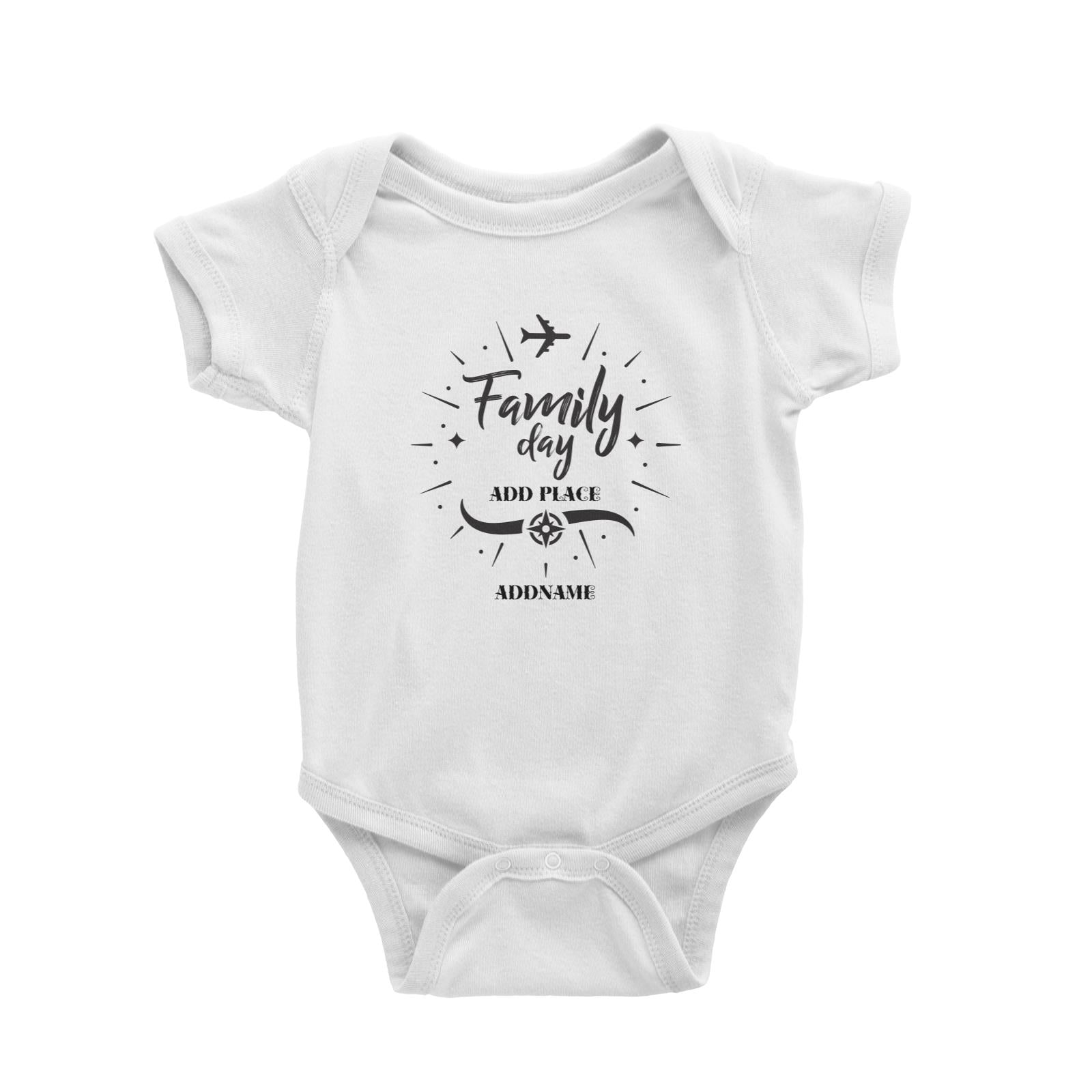 Family Day Flight Plane Icon Family Day Addname And Add Place Baby Romper