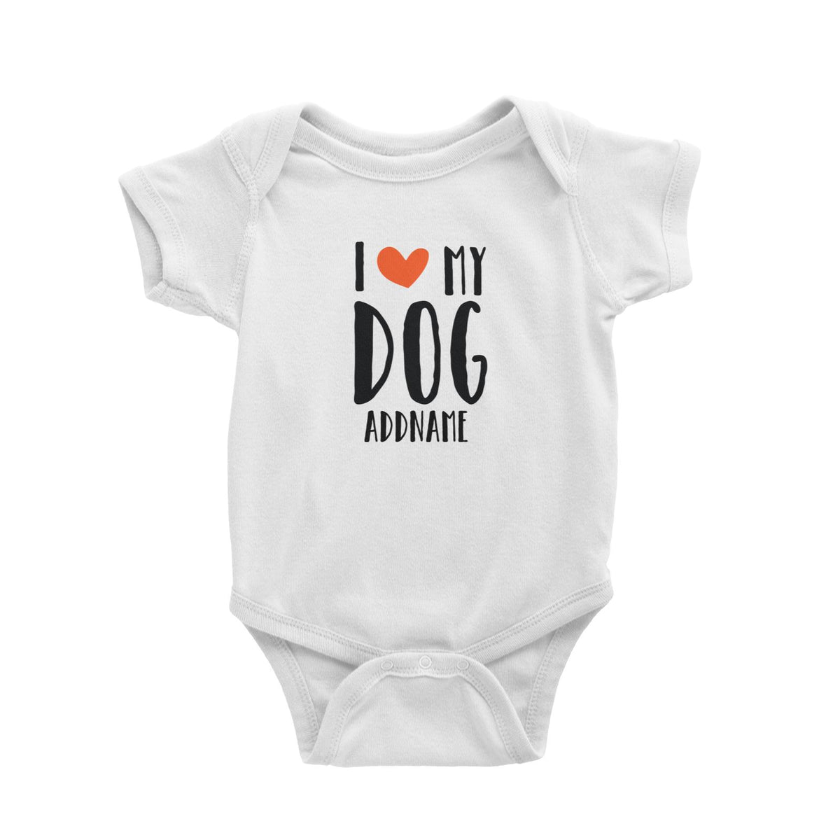 Doggy Love I Love My Dog Addname Baby Romper