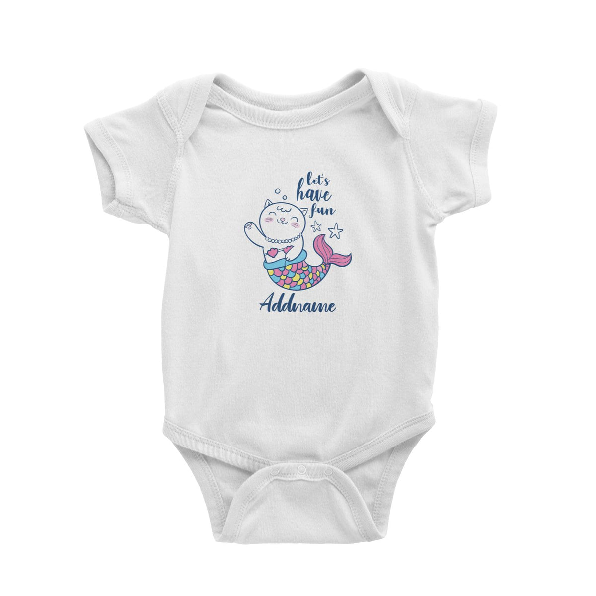 Cool Cute Animals Cats Let's Have Fun Addname Baby Romper