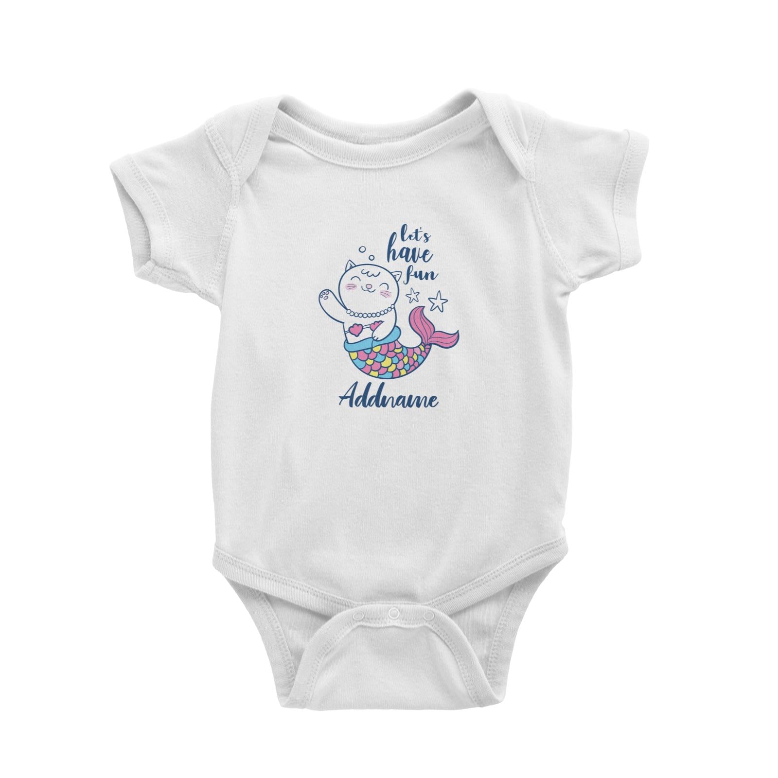 Cool Cute Animals Cats Let's Have Fun Addname Baby Romper