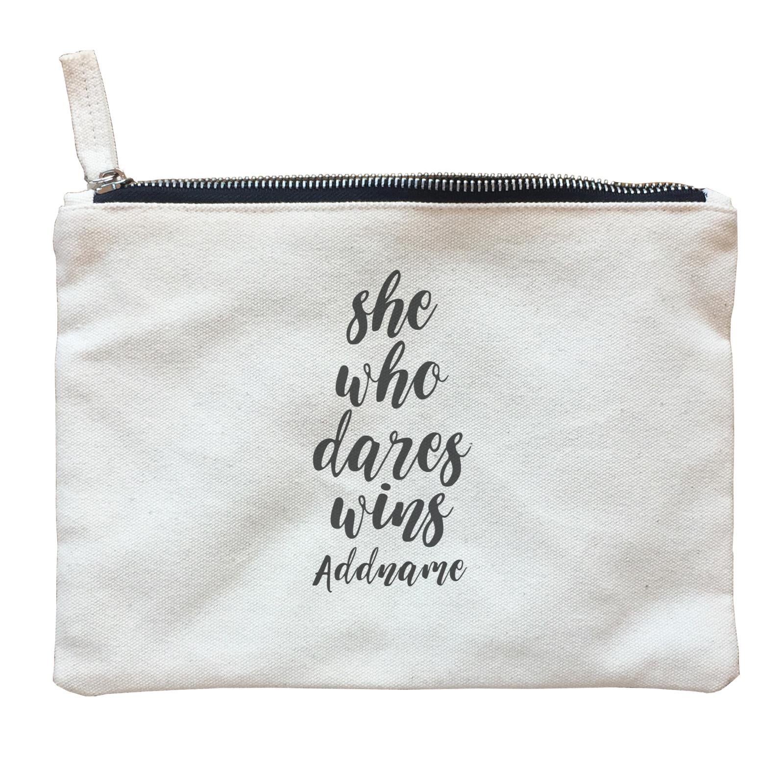 Girl Boss Quotes She Who Dares Wins Addname Zipper Pouch