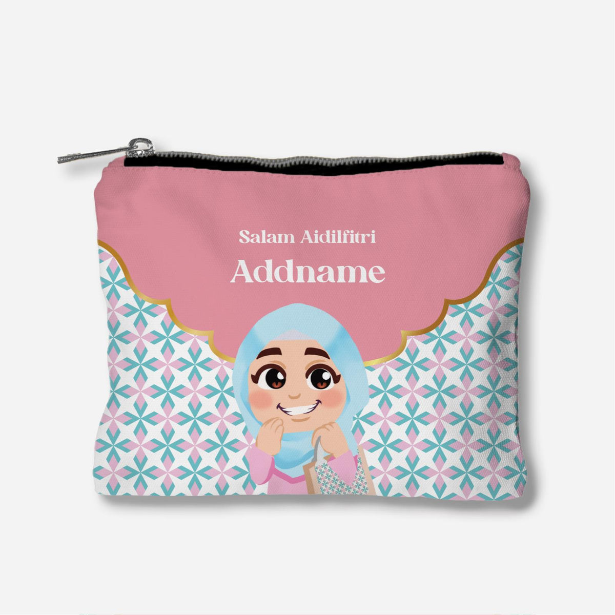 Seindah Lebaran Full Print Zipper Pouch - Mama