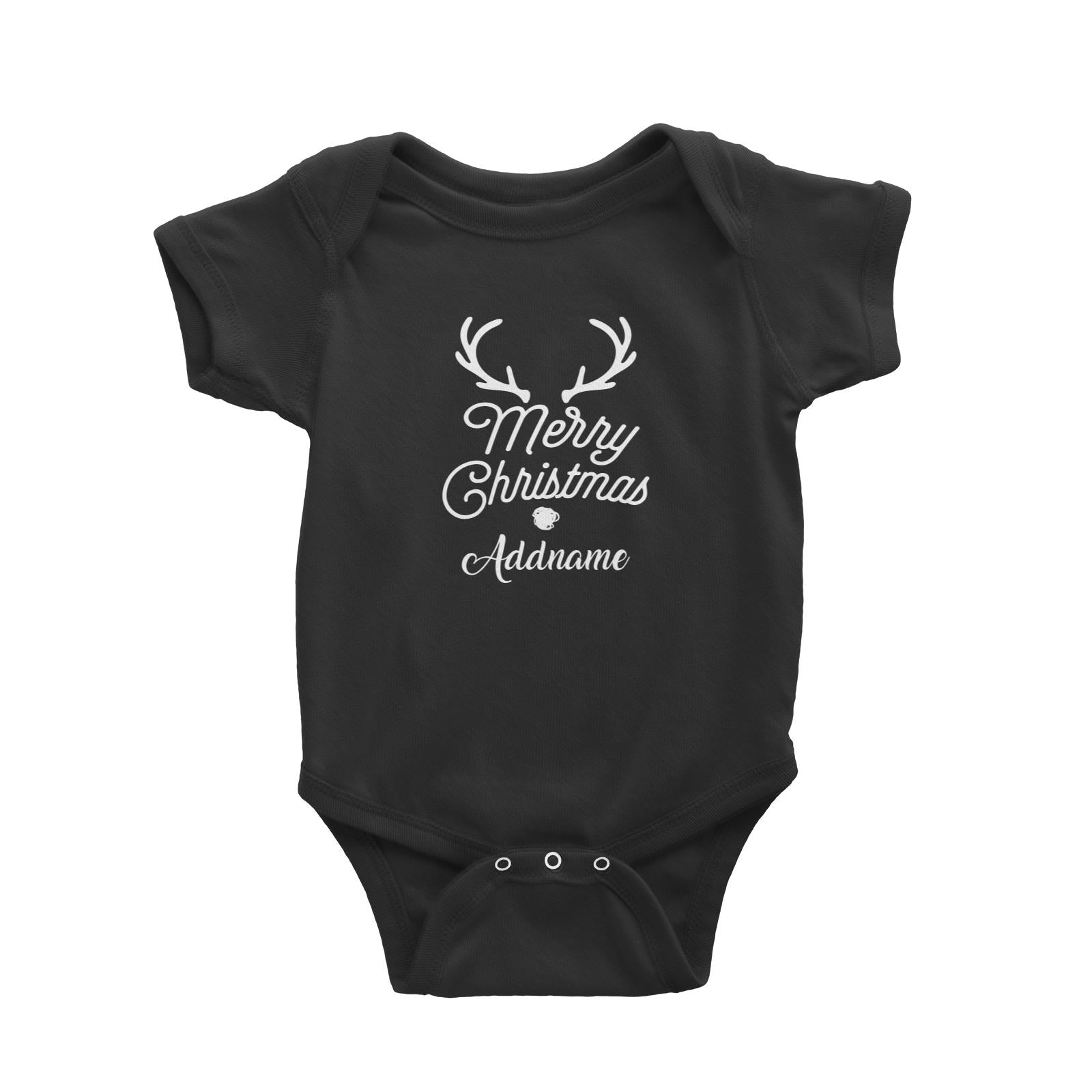Christmas Series Merry Christmas Antler Merry Christmas Baby Romper