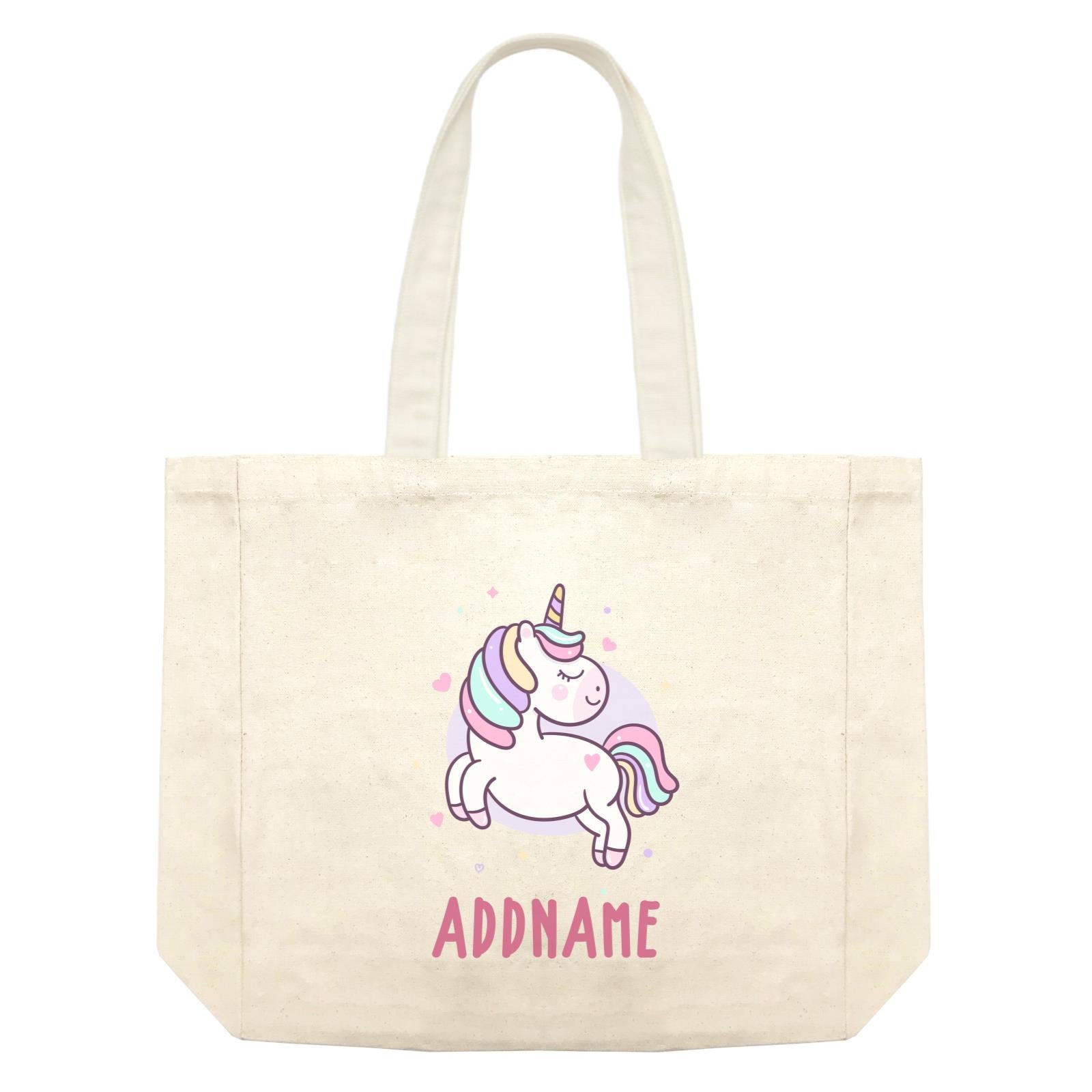 Unicorn And Princess Series Cute Pastel Unicorn Addname Shopping Bag
