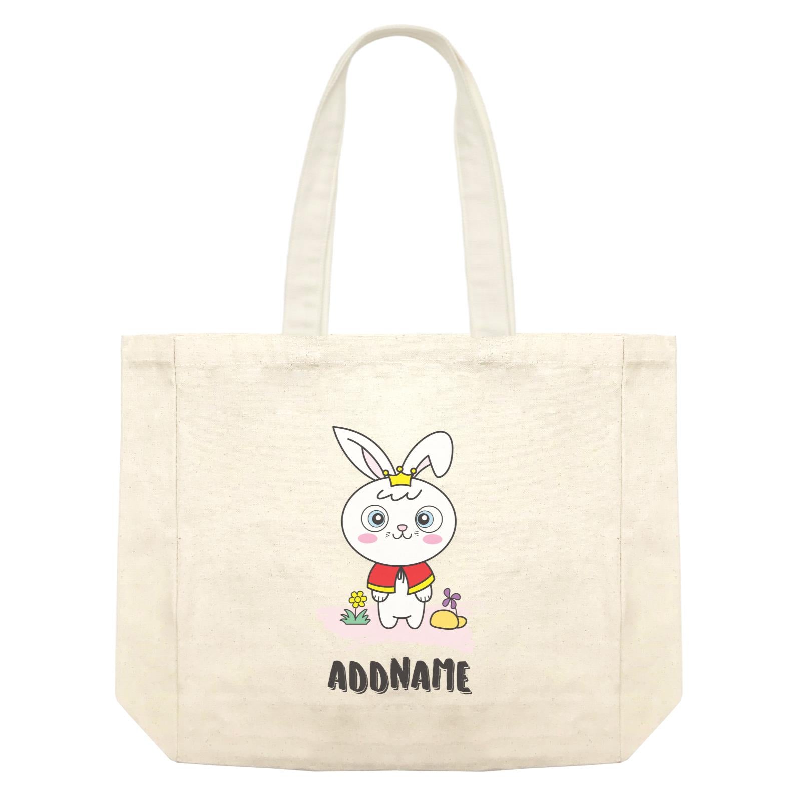 Cool Cute Animals Rabbit Rabbit With Crown Addname Shopping Bag